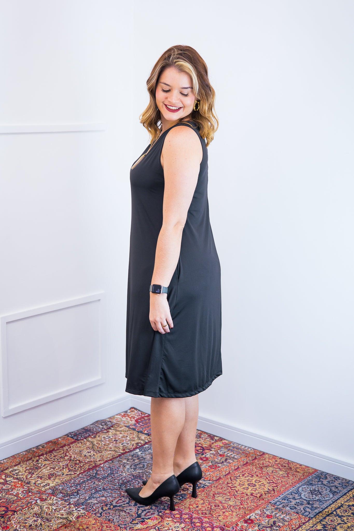 Vestido Sofia - Malha Confort Regata Midi - Bazar Online