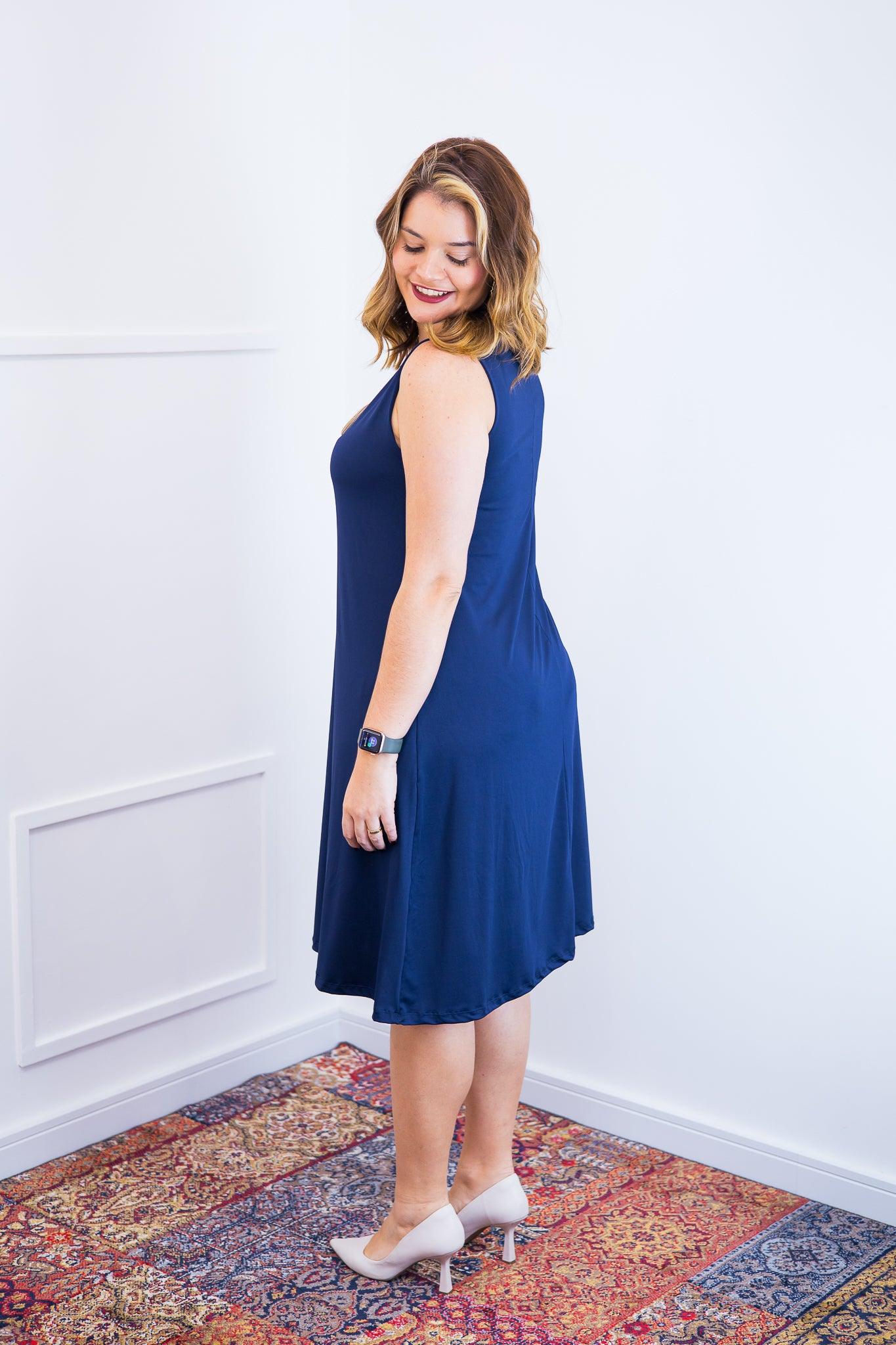 Vestido Sofia - Malha Confort Regata Midi - Bazar Online