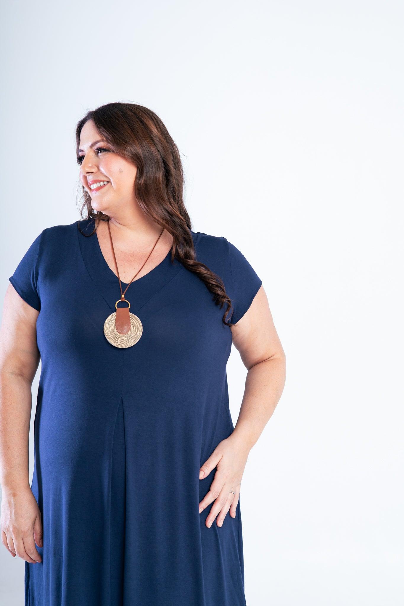 Vestido Laura - Evasê Decote V em Viscolycra - Bazar Online