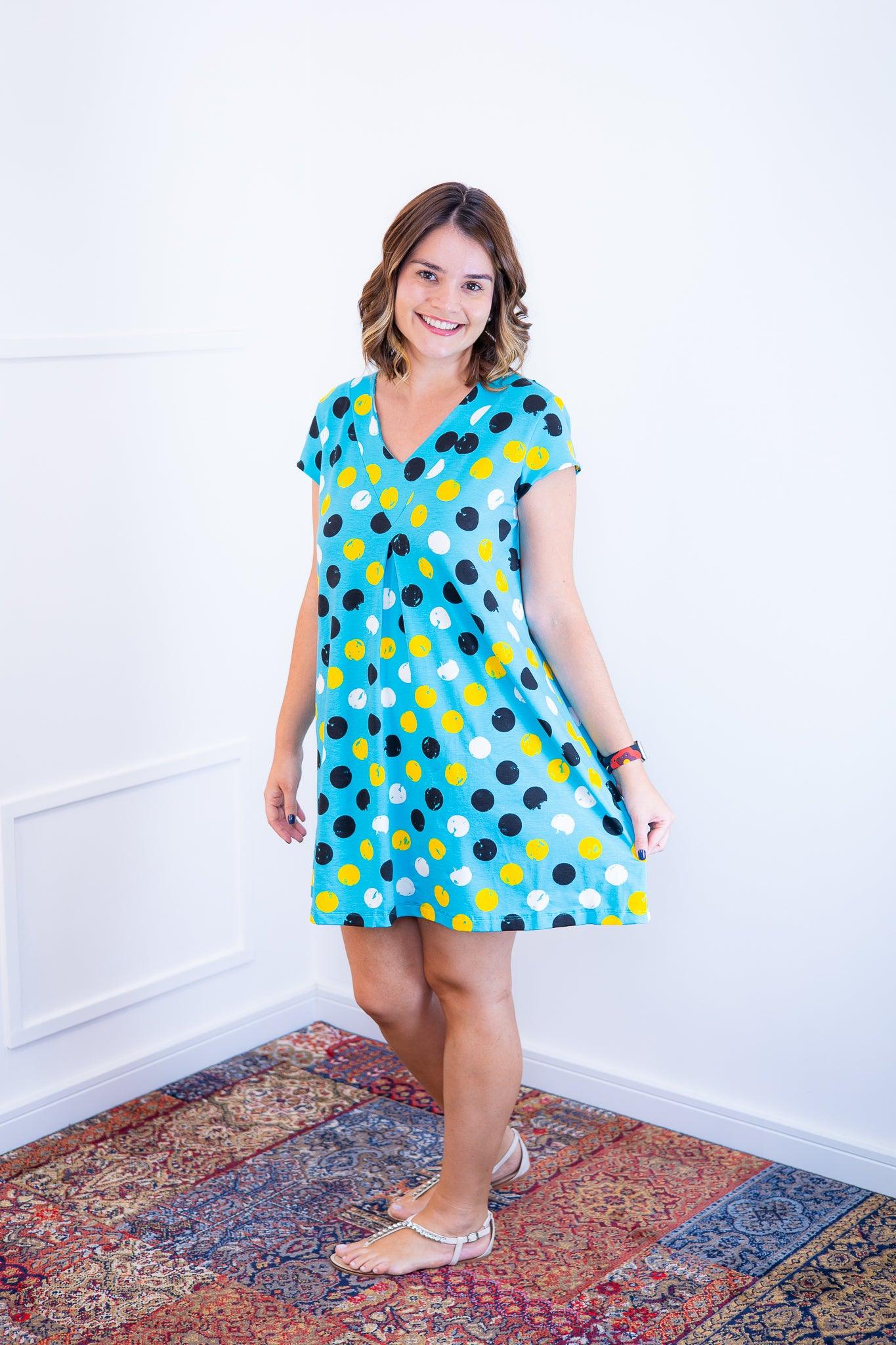 Vestido Laura - Evasê Decote V em Viscolycra - Bazar Online