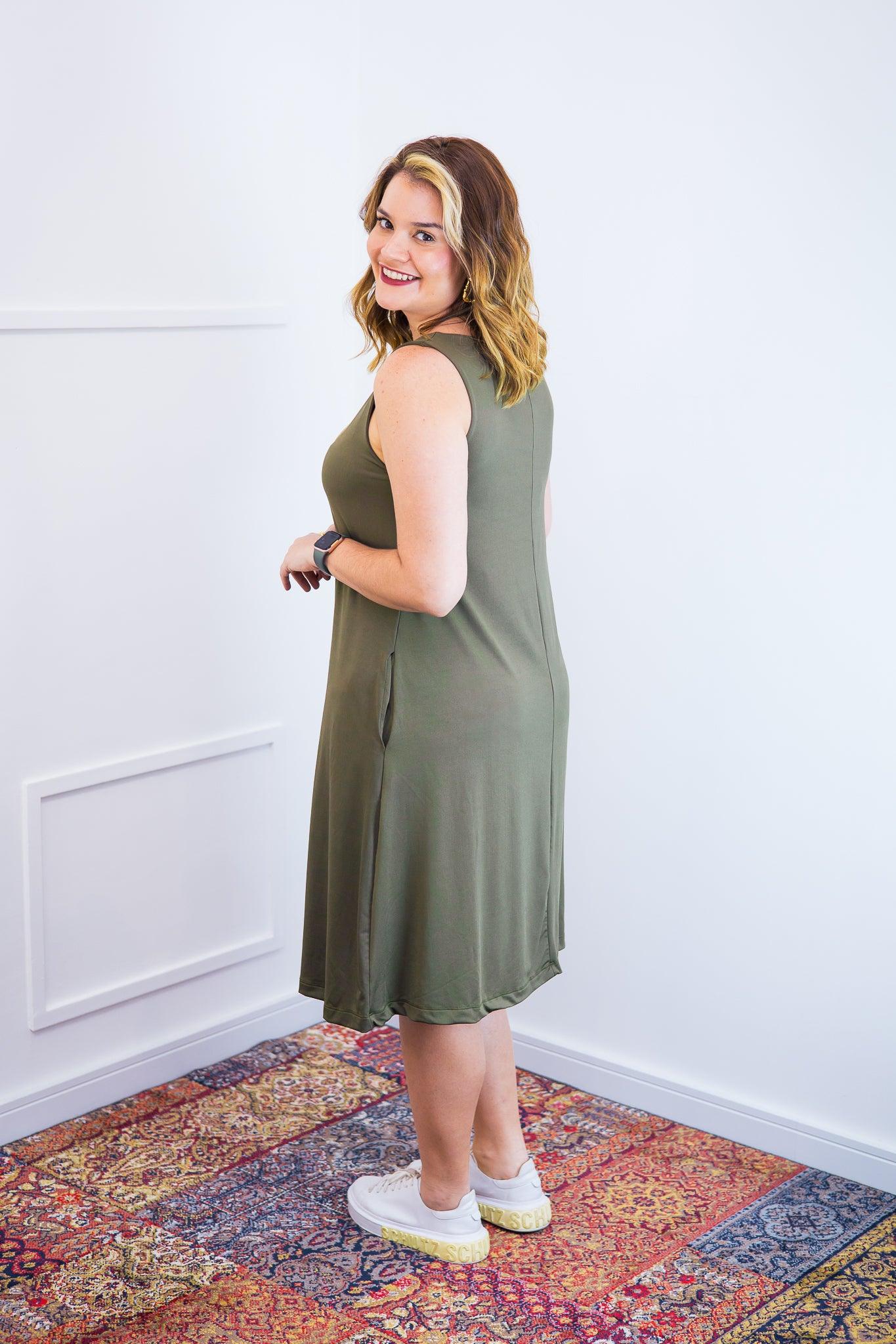 Vestido Sofia - Malha Confort Regata Midi - Bazar Online