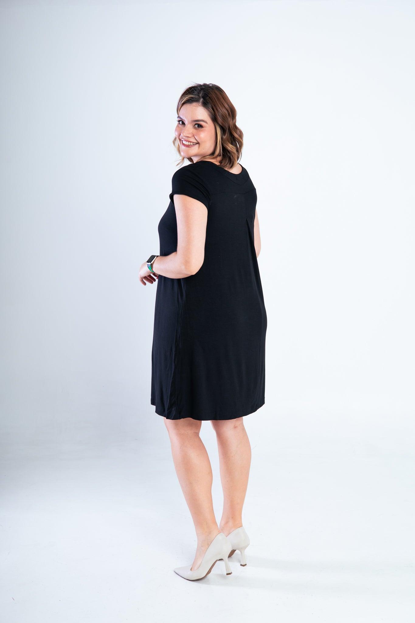 Vestido Laura - Evasê Decote V em Viscolycra - Bazar Online
