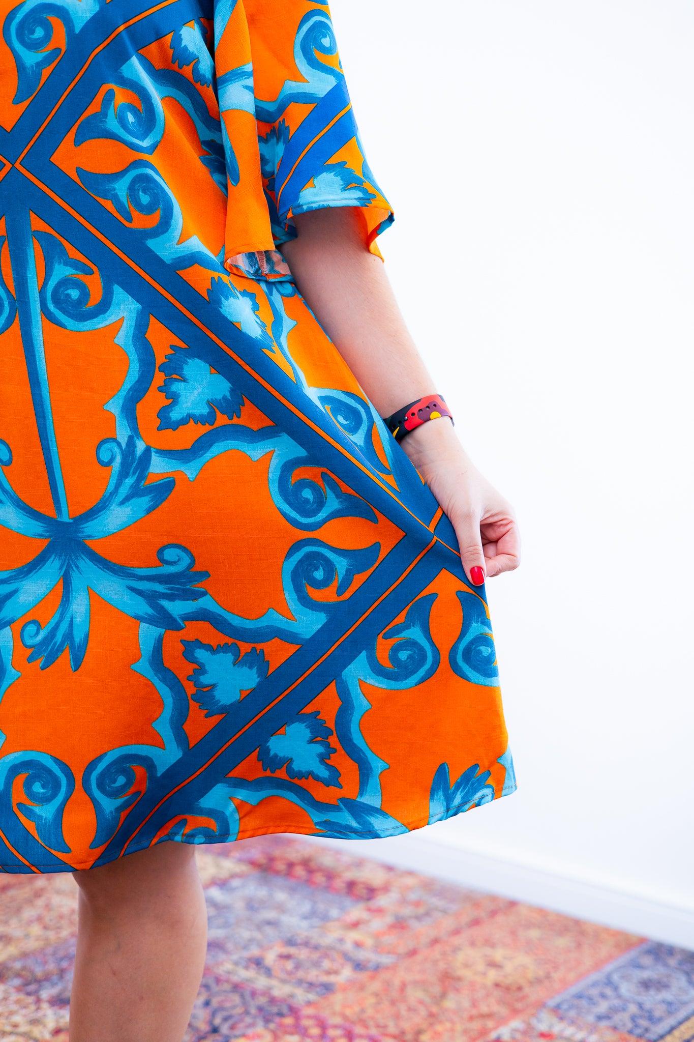 Vestido Sabrina - Decote V Manga Morcego em Viscolinho - Bazar Online