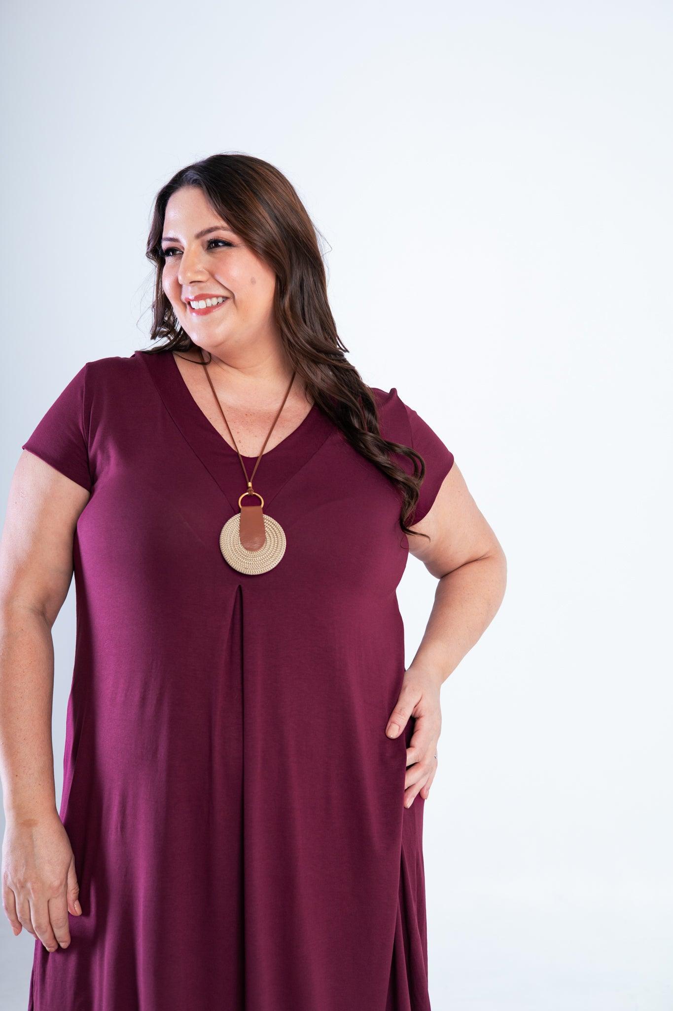 Vestido Laura - Evasê Decote V em Viscolycra - Bazar Online