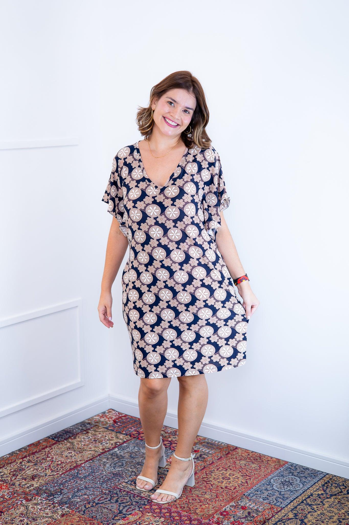 Vestido Helena - Malha Confort Manga Morcego - Bazar Online