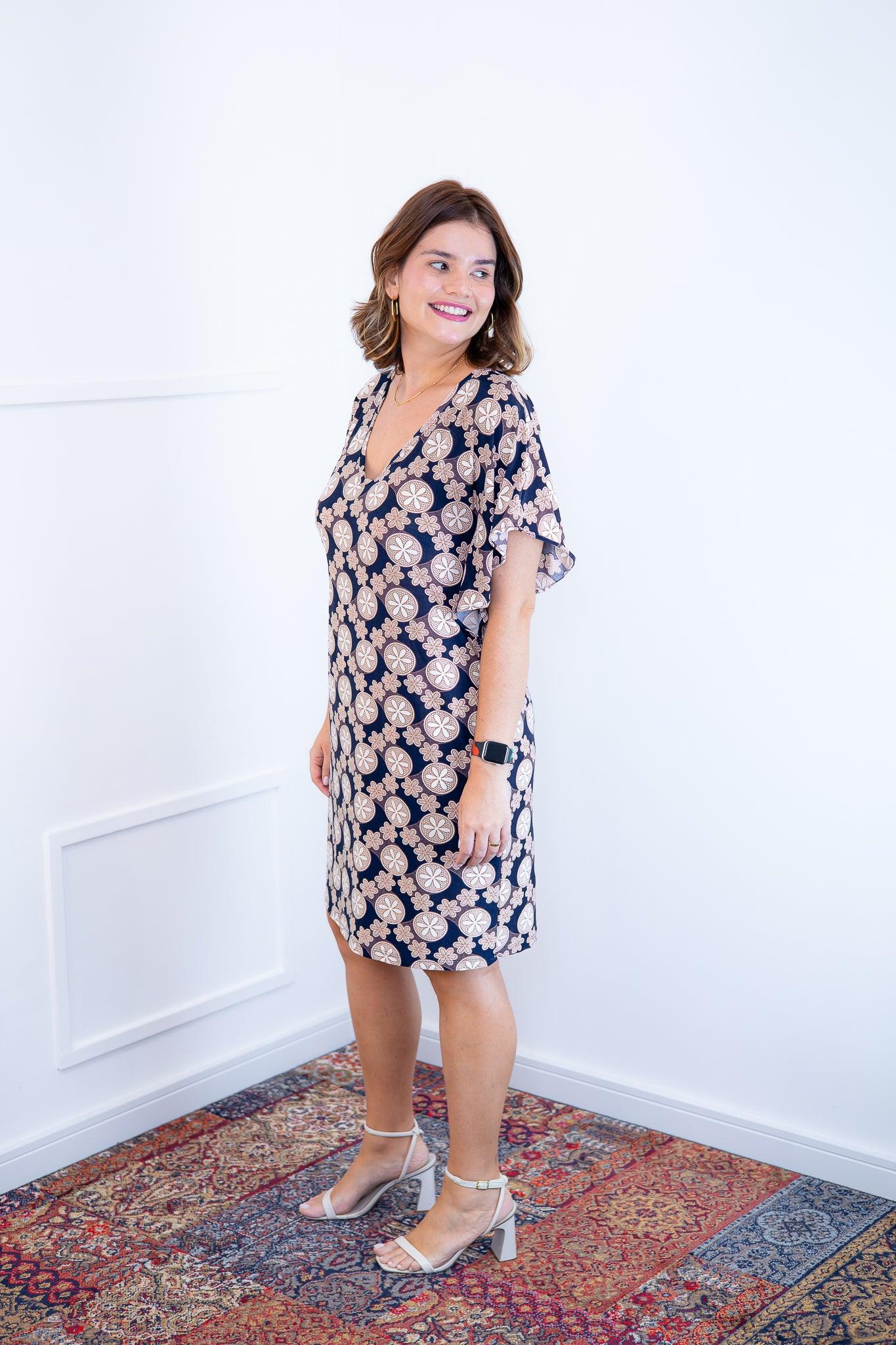 Vestido Helena - Malha Confort Manga Morcego - Bazar Online