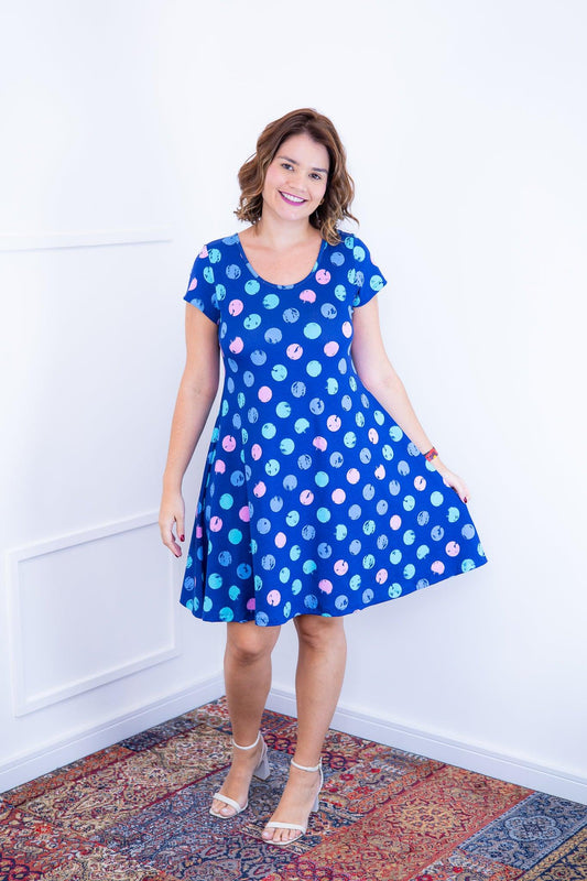 Vestido Melissa - Gola Redonda Acinturado em Viscolycra - Bazar Online