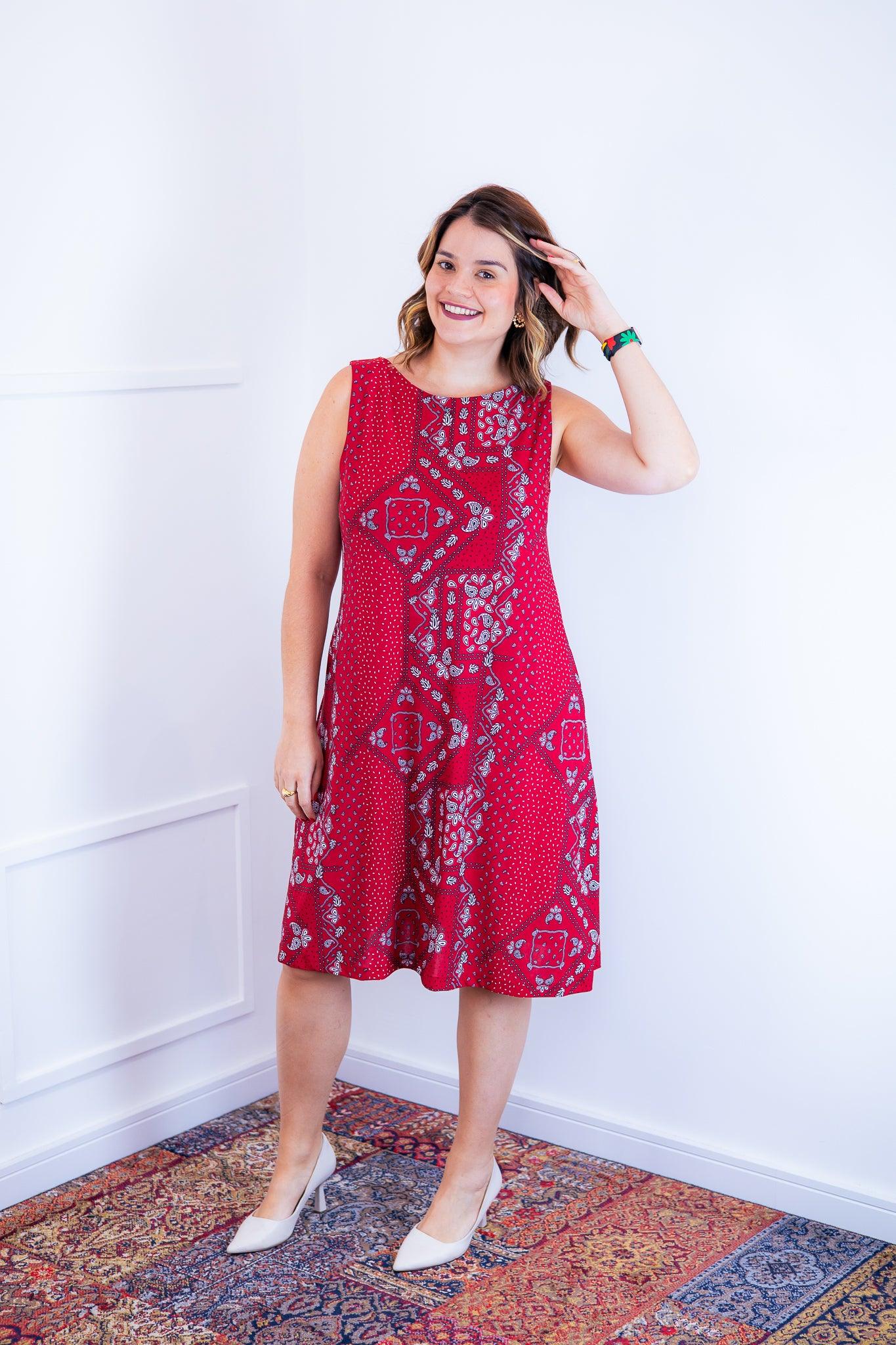 Vestido Sofia - Malha Confort Regata Midi - Bazar Online