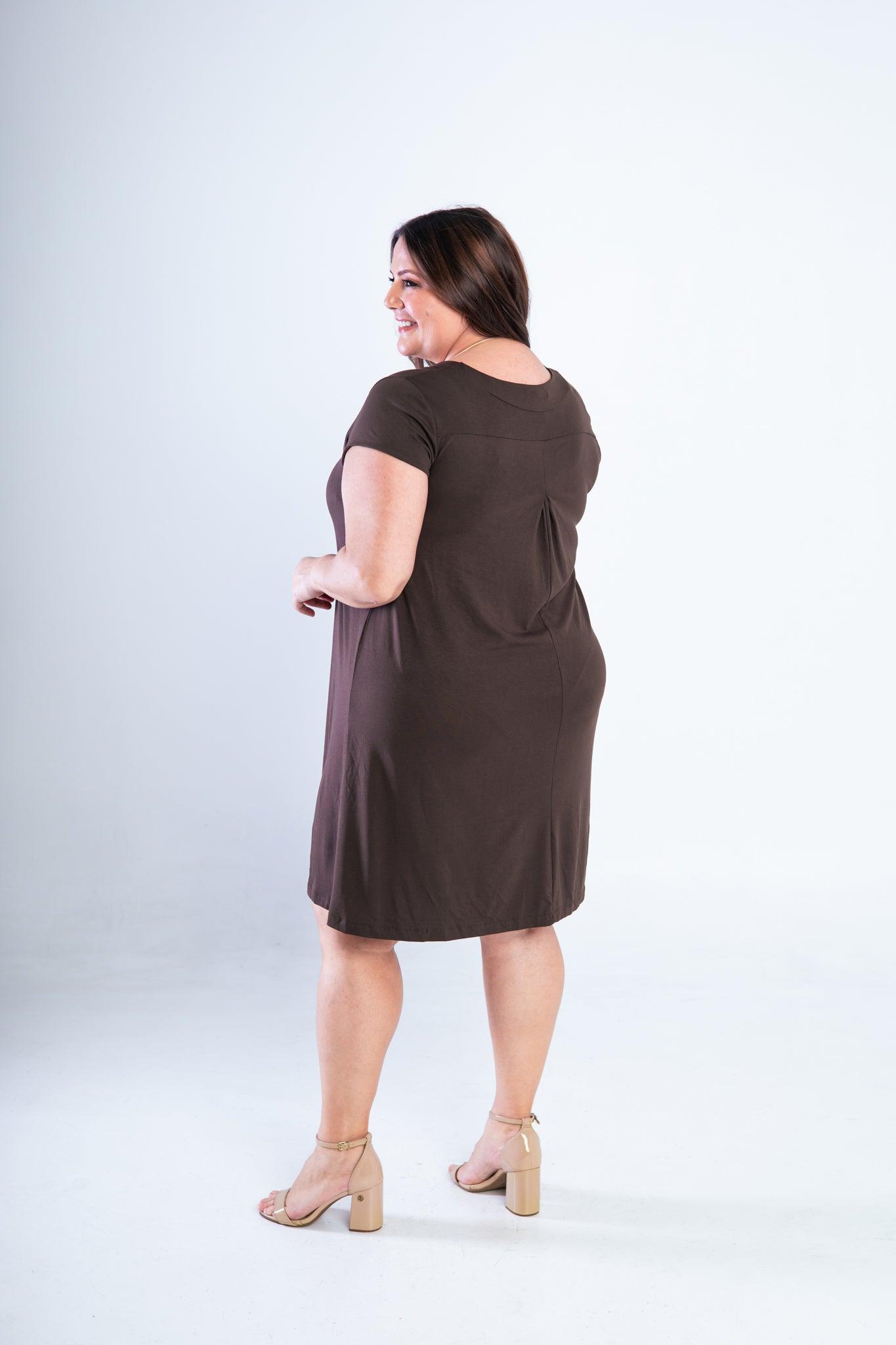 Vestido Laura - Evasê Decote V em Viscolycra - Bazar Online