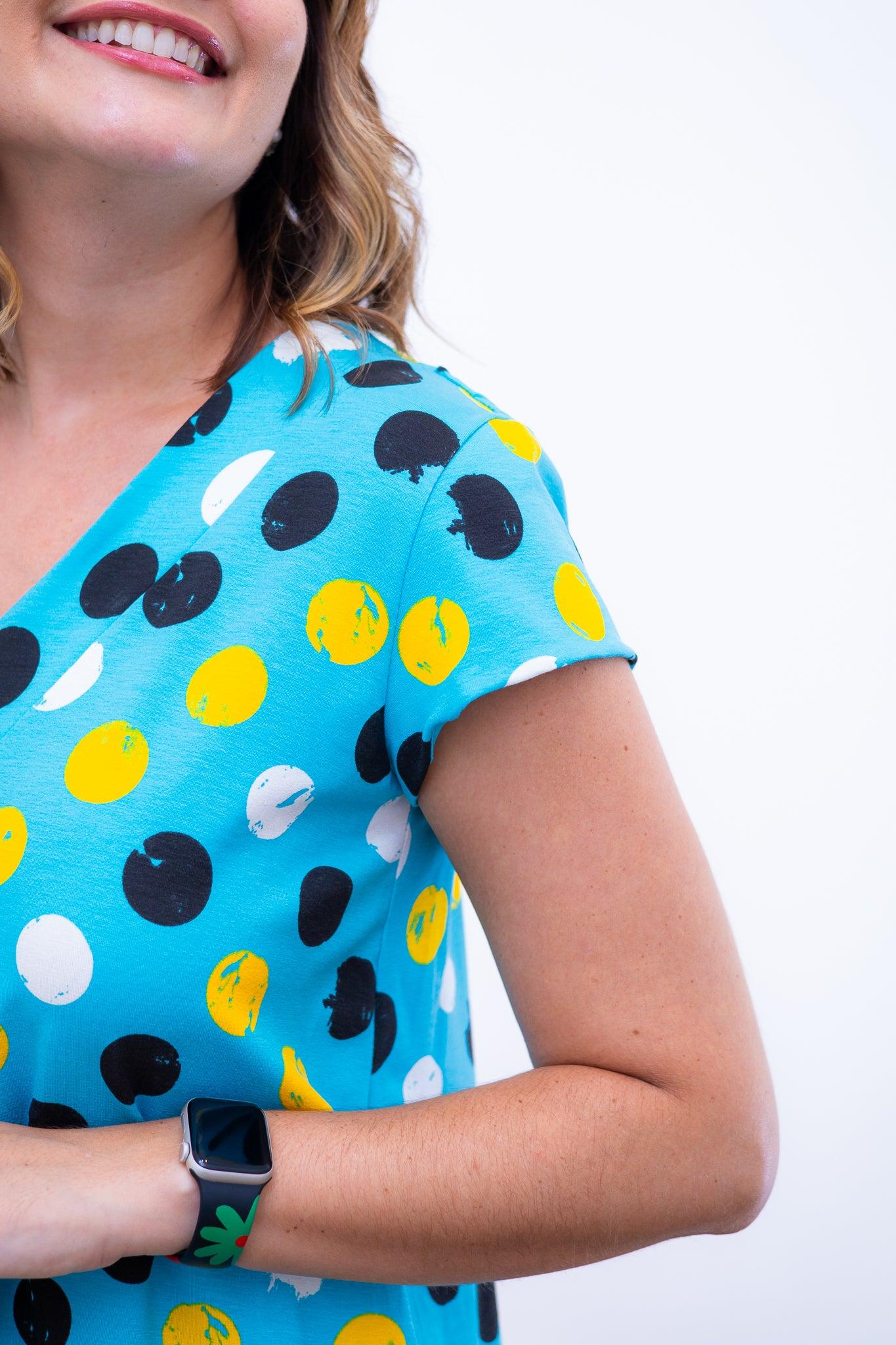 Vestido Laura - Evasê Decote V em Viscolycra - Bazar Online