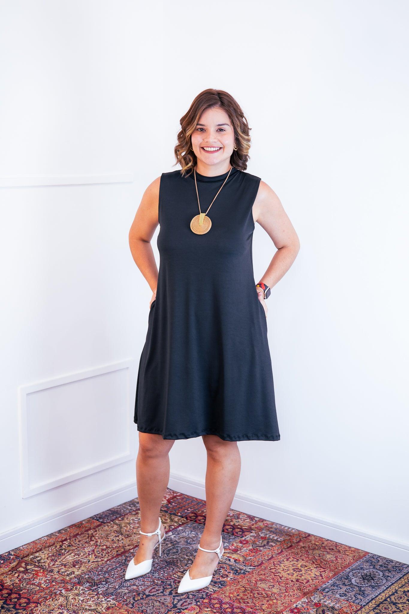 Vestido Emily -  Regata de Amarrar nas Costas em Malha Confort - Bazar Online