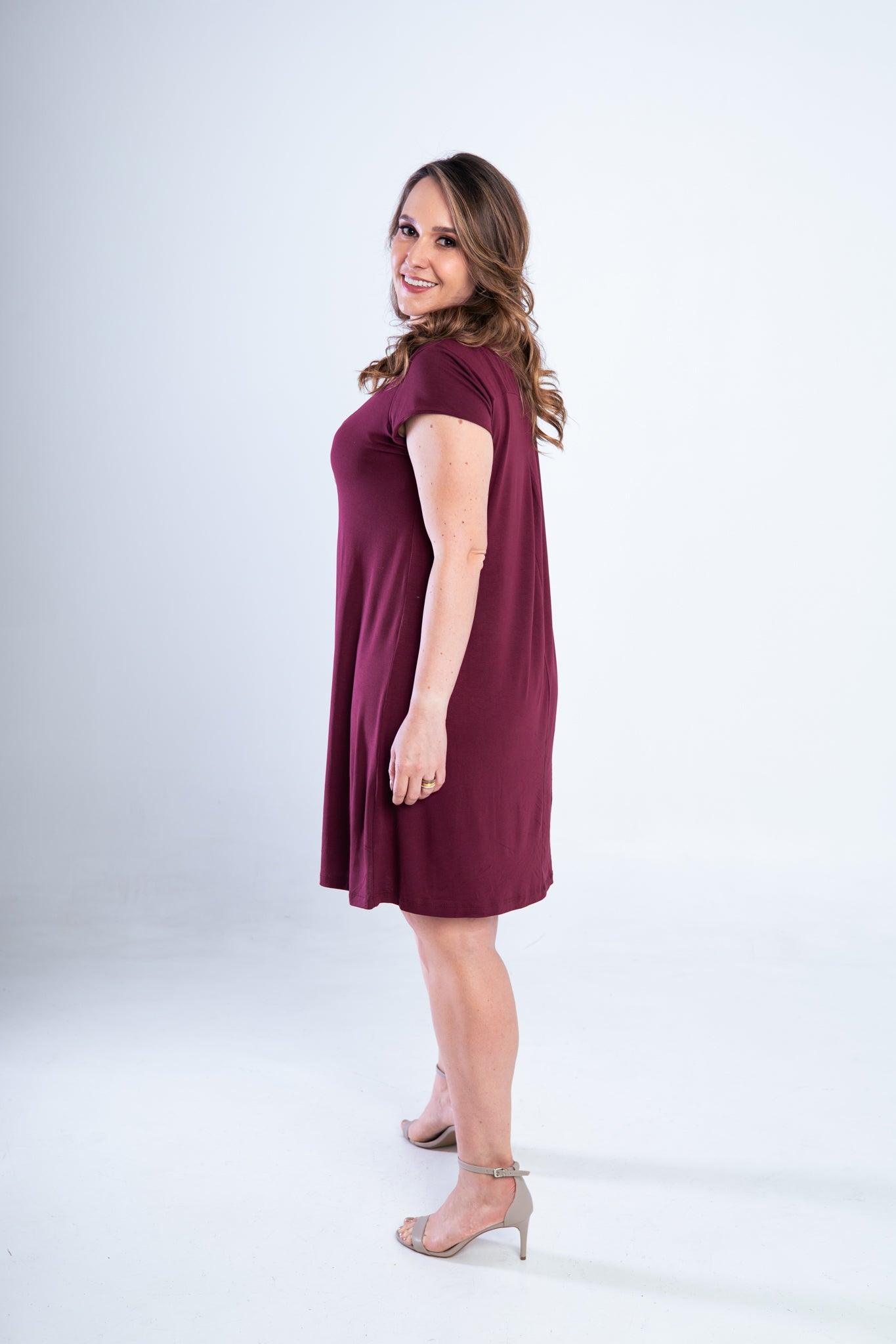 Vestido Laura - Evasê Decote V em Viscolycra - Bazar Online