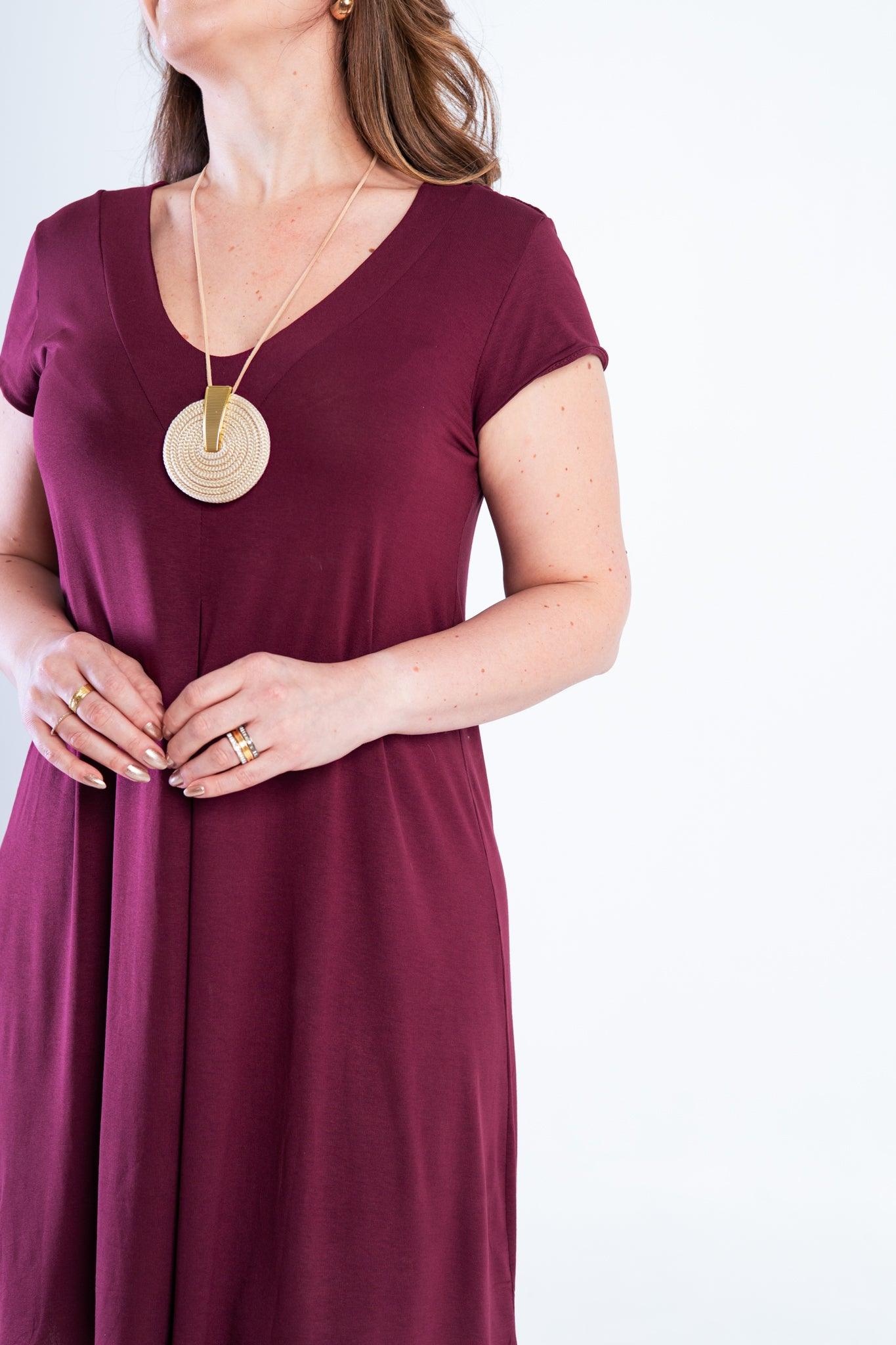 Vestido Laura - Evasê Decote V em Viscolycra - Bazar Online