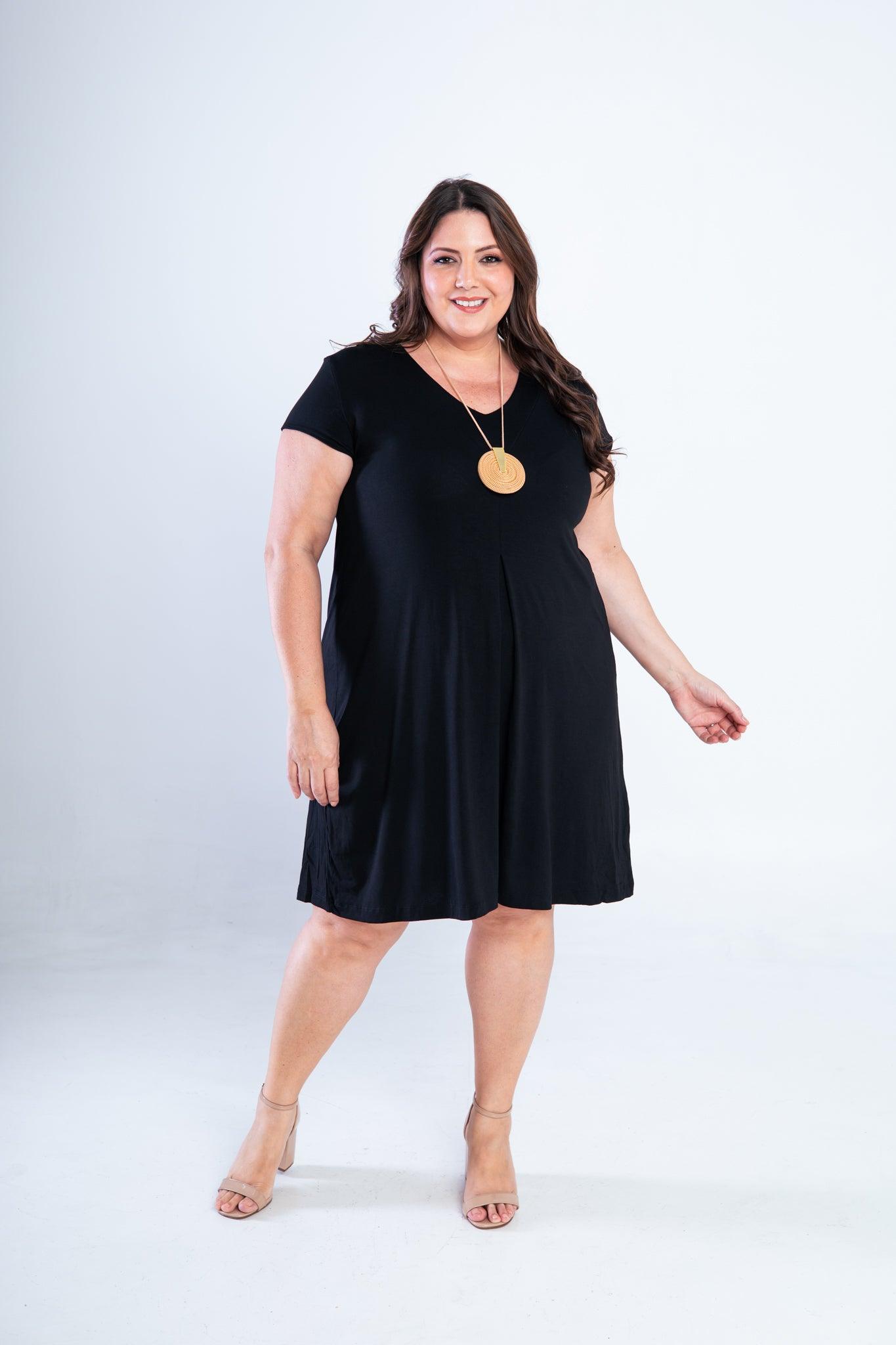 Vestido Laura - Evasê Decote V em Viscolycra - Bazar Online