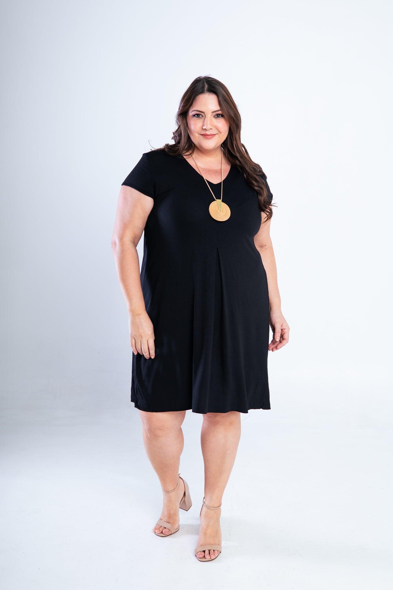 Vestido Laura - Evasê Decote V em Viscolycra - Bazar Online