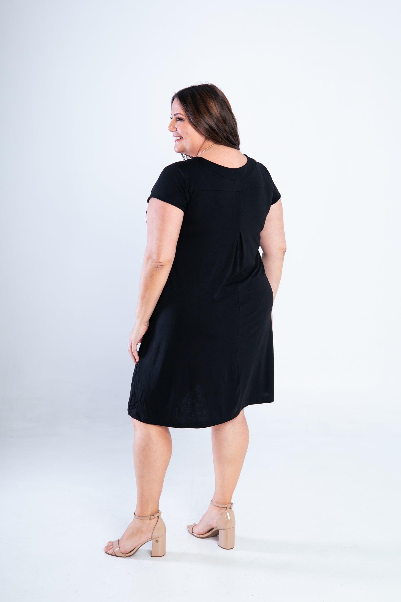 Vestido Laura - Evasê Decote V em Viscolycra - Bazar Online