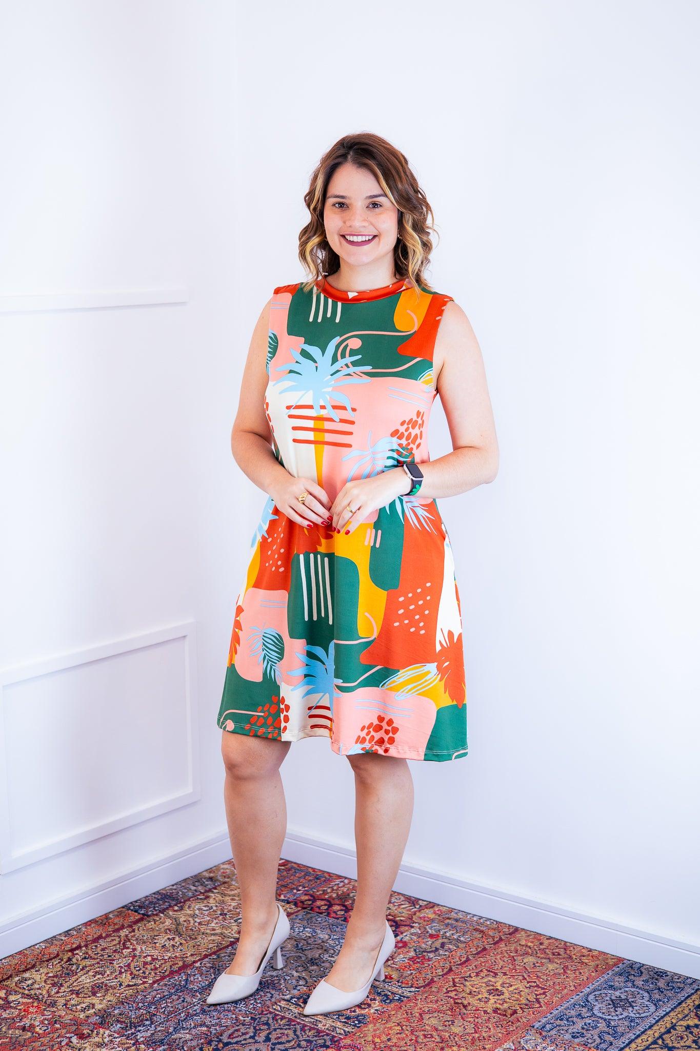 Vestido Emily -  Regata de Amarrar nas Costas em Malha Confort - Bazar Online