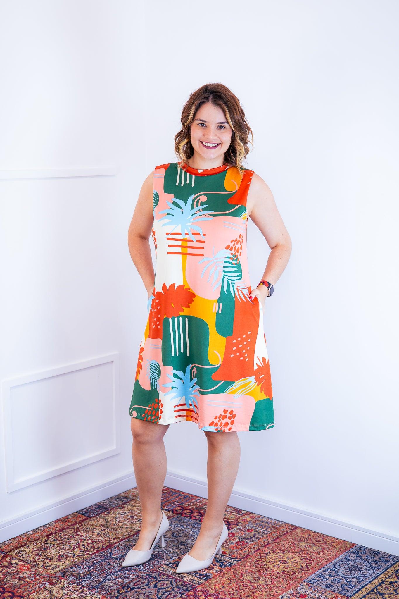 Vestido Emily -  Regata de Amarrar nas Costas em Malha Confort - Bazar Online