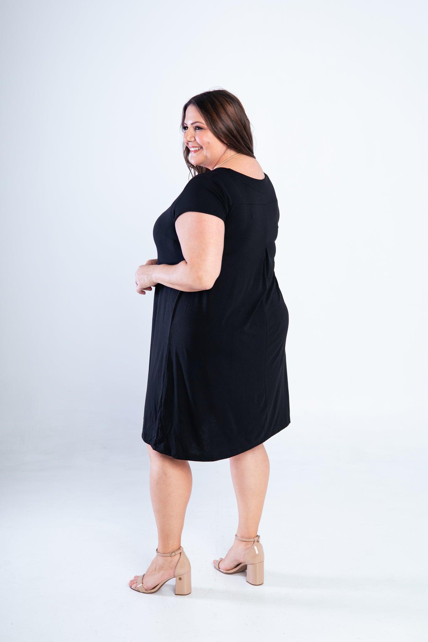 Vestido Laura - Evasê Decote V em Viscolycra - Bazar Online