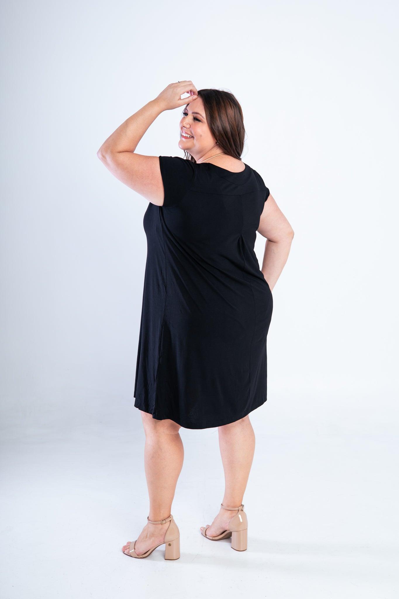 Vestido Laura - Evasê Decote V em Viscolycra - Bazar Online