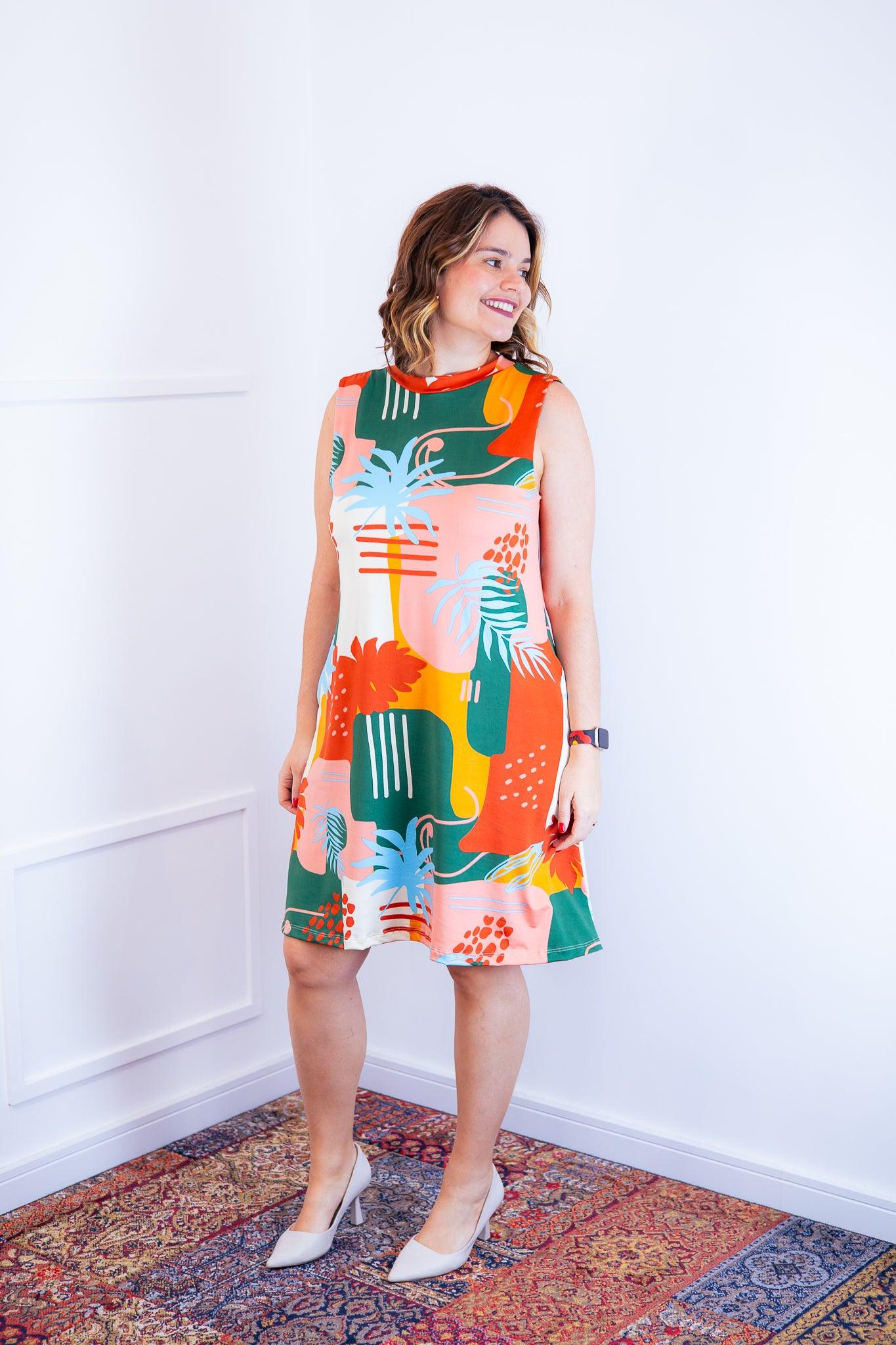 Vestido Emily -  Regata de Amarrar nas Costas em Malha Confort - Bazar Online