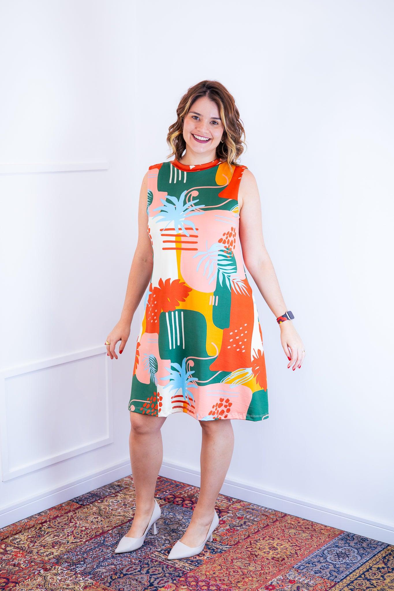 Vestido Emily -  Regata de Amarrar nas Costas em Malha Confort - Bazar Online