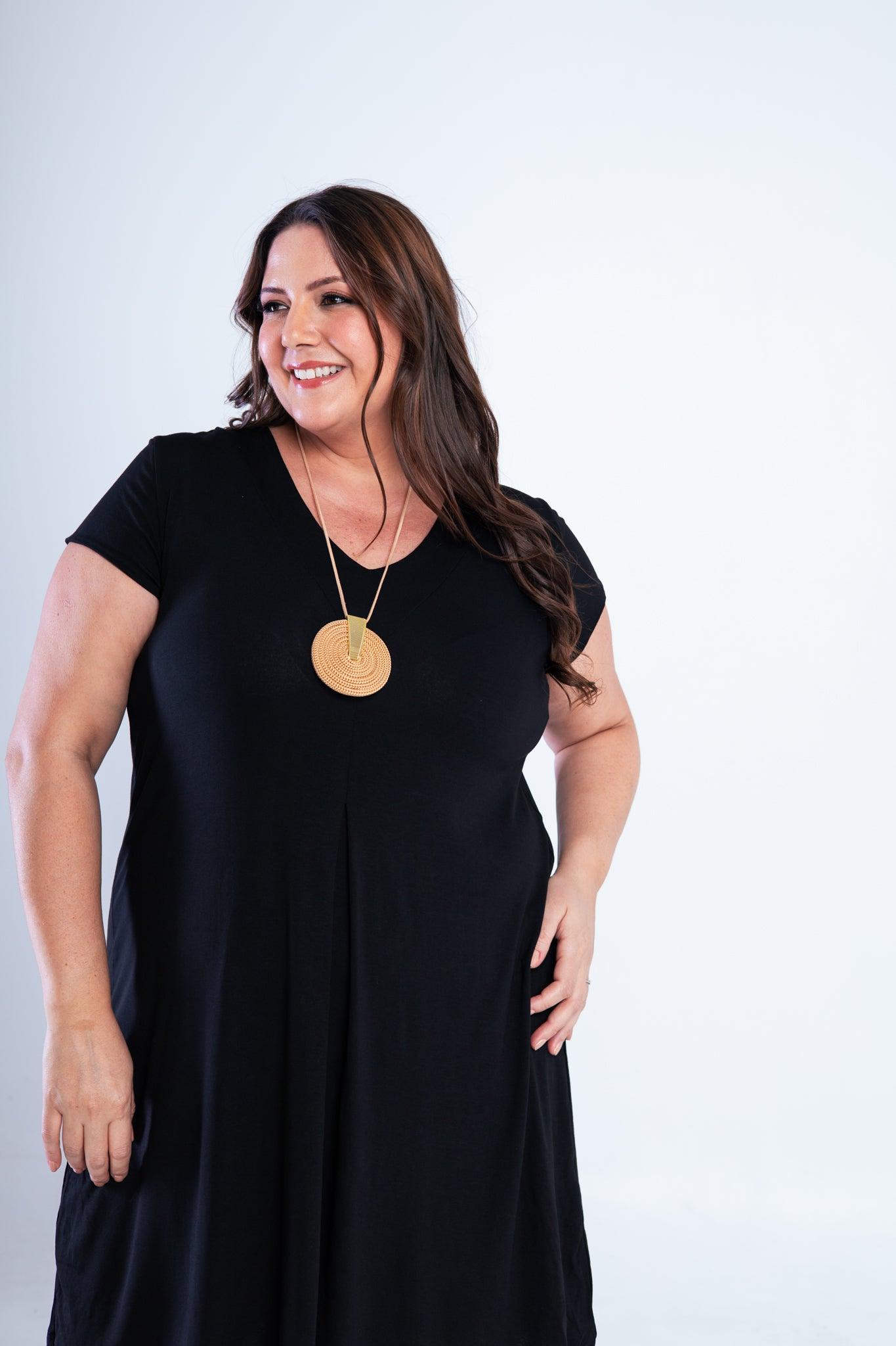 Vestido Laura - Evasê Decote V em Viscolycra - Bazar Online