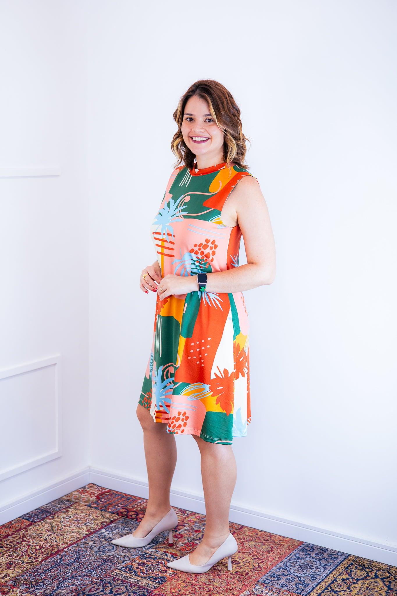 Vestido Emily -  Regata de Amarrar nas Costas em Malha Confort - Bazar Online