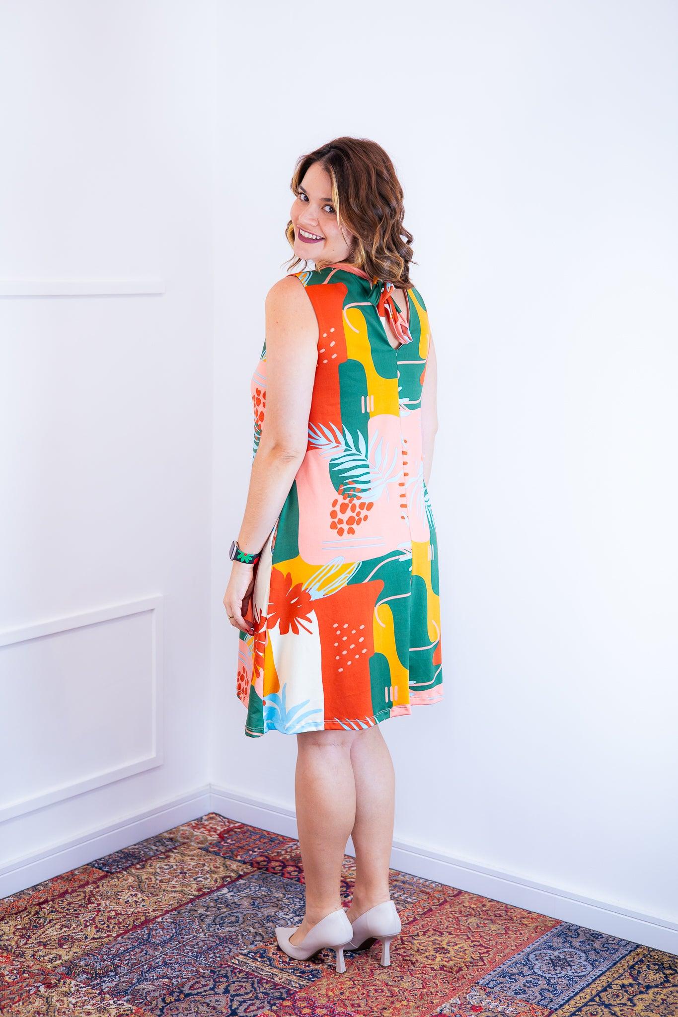 Vestido Emily -  Regata de Amarrar nas Costas em Malha Confort - Bazar Online