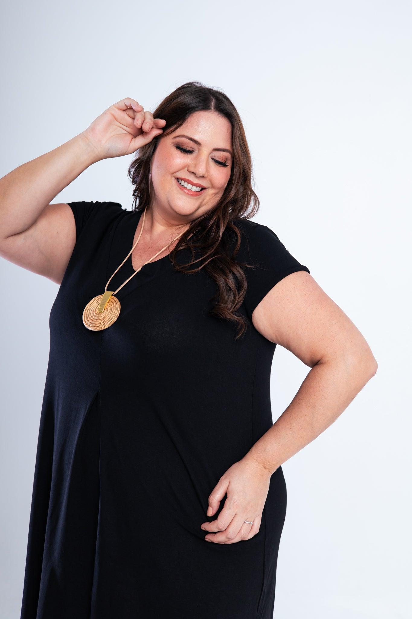 Vestido Laura - Evasê Decote V em Viscolycra - Bazar Online