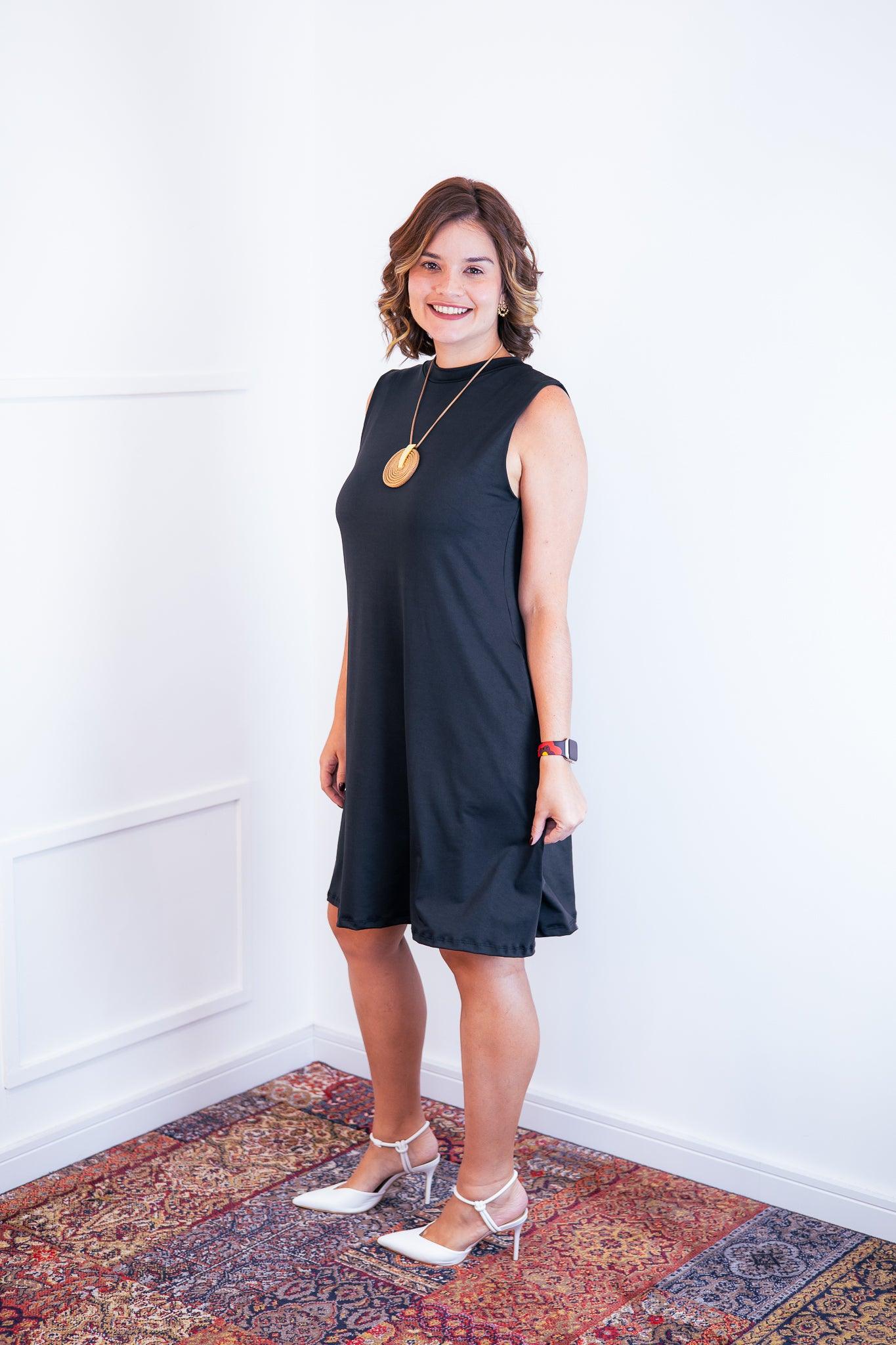 Vestido Emily -  Regata de Amarrar nas Costas em Malha Confort - Bazar Online