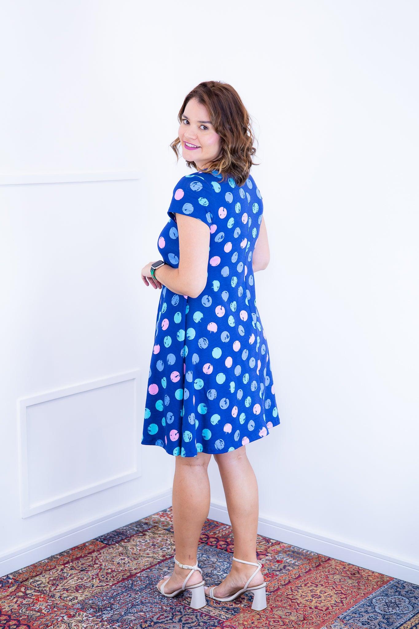 Vestido Melissa - Gola Redonda Acinturado em Viscolycra - Bazar Online