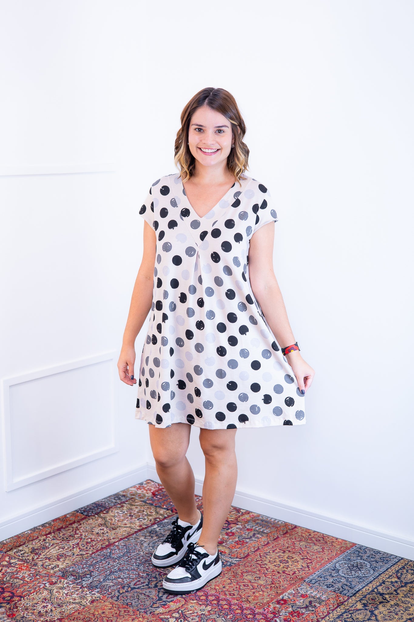 Vestido Laura - Evasê Decote V em Viscolycra - Bazar Online