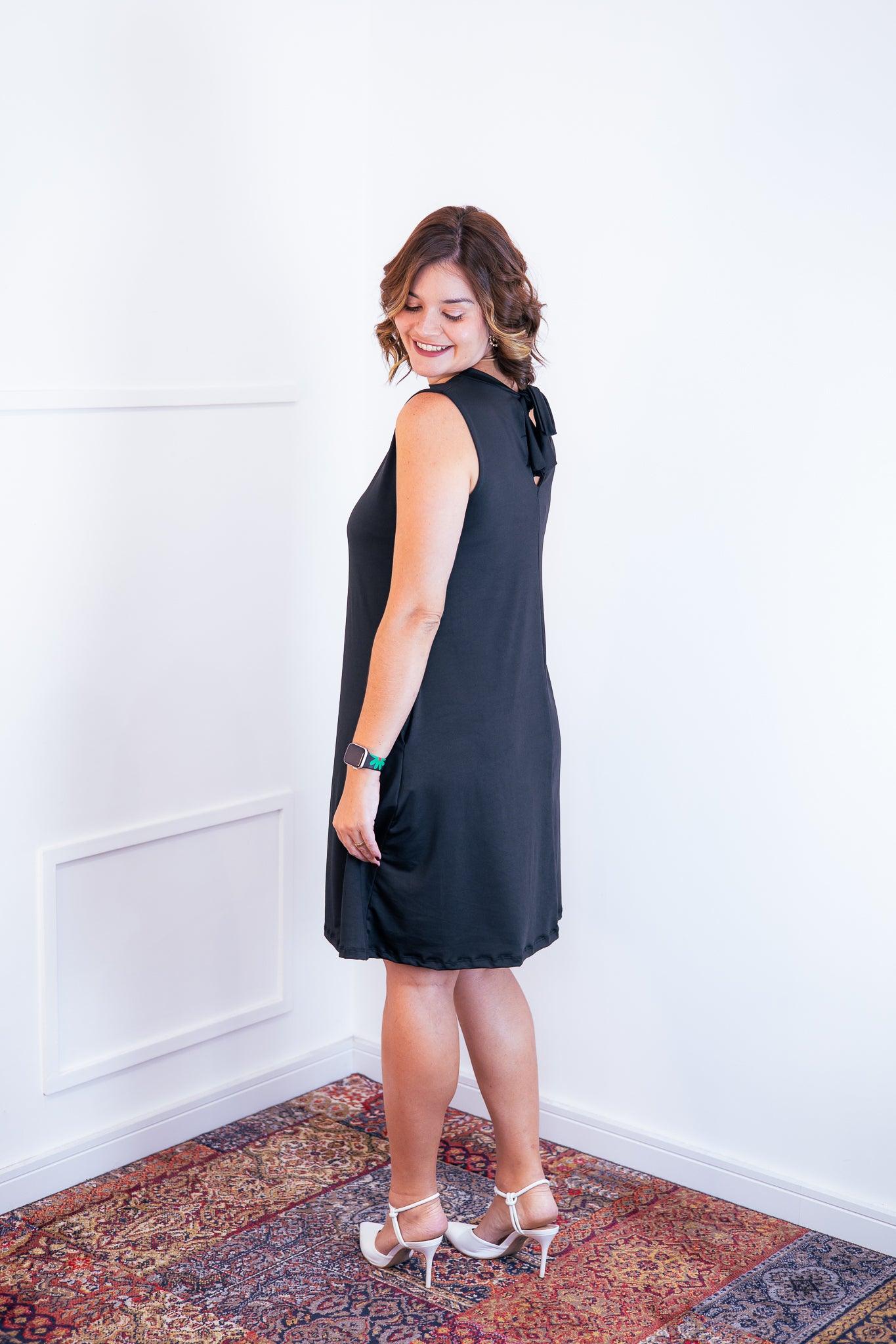 Vestido Emily -  Regata de Amarrar nas Costas em Malha Confort - Bazar Online