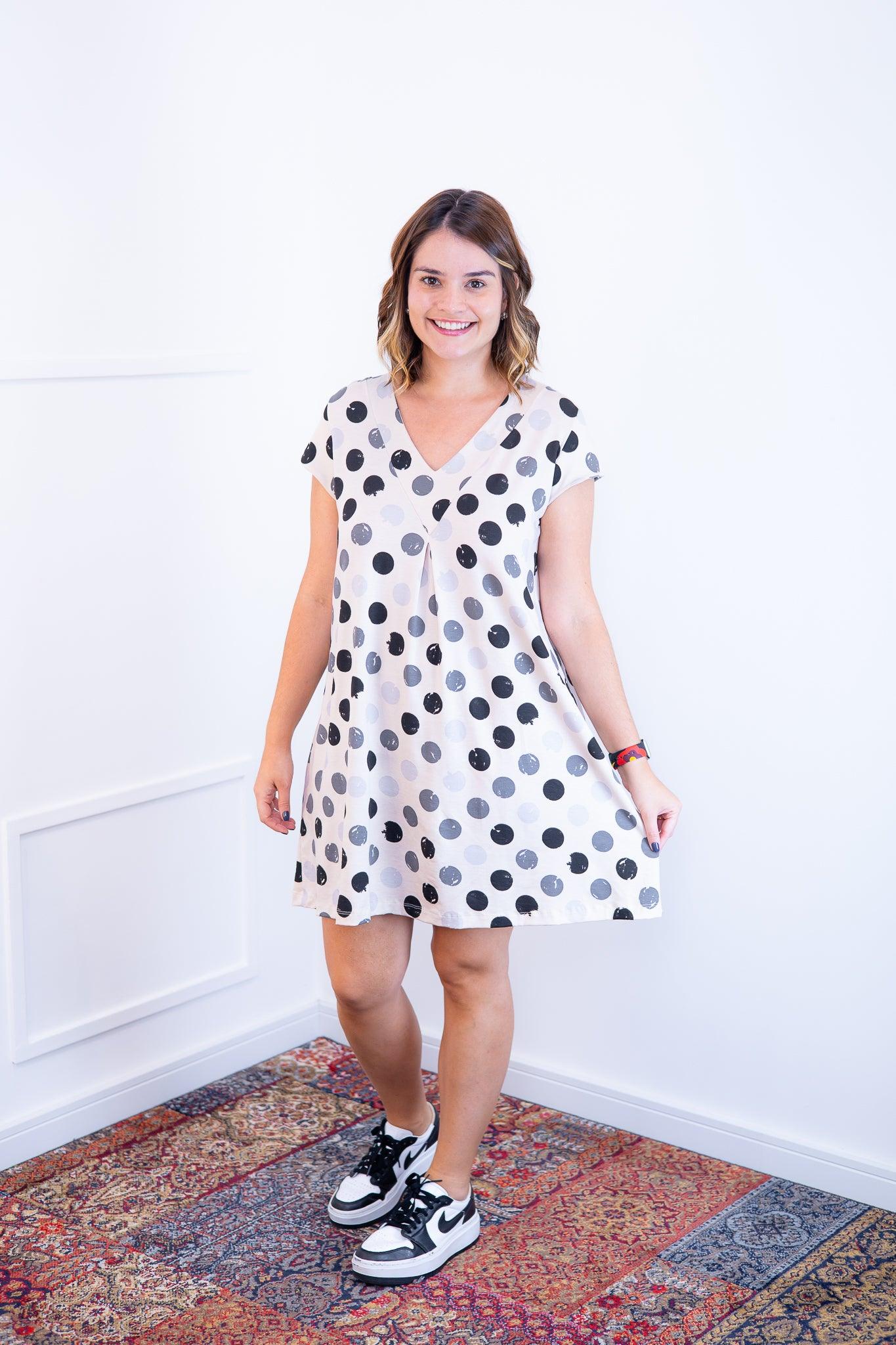 Vestido Laura - Evasê Decote V em Viscolycra - Bazar Online