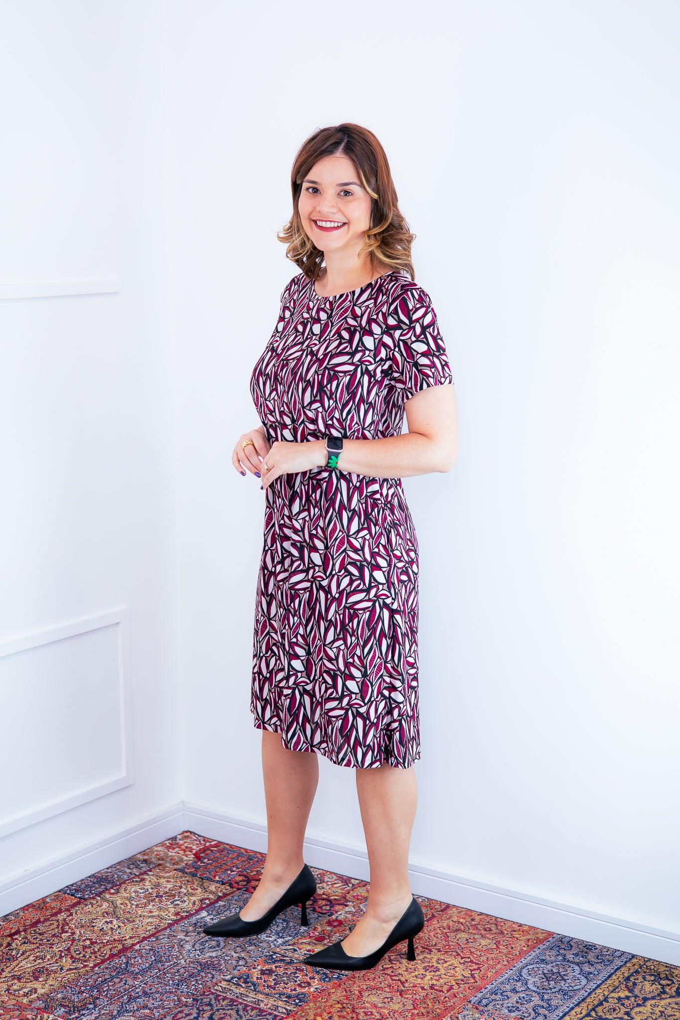 Vestido Sara - Malha Confort Midi com Manga - Bazar Online