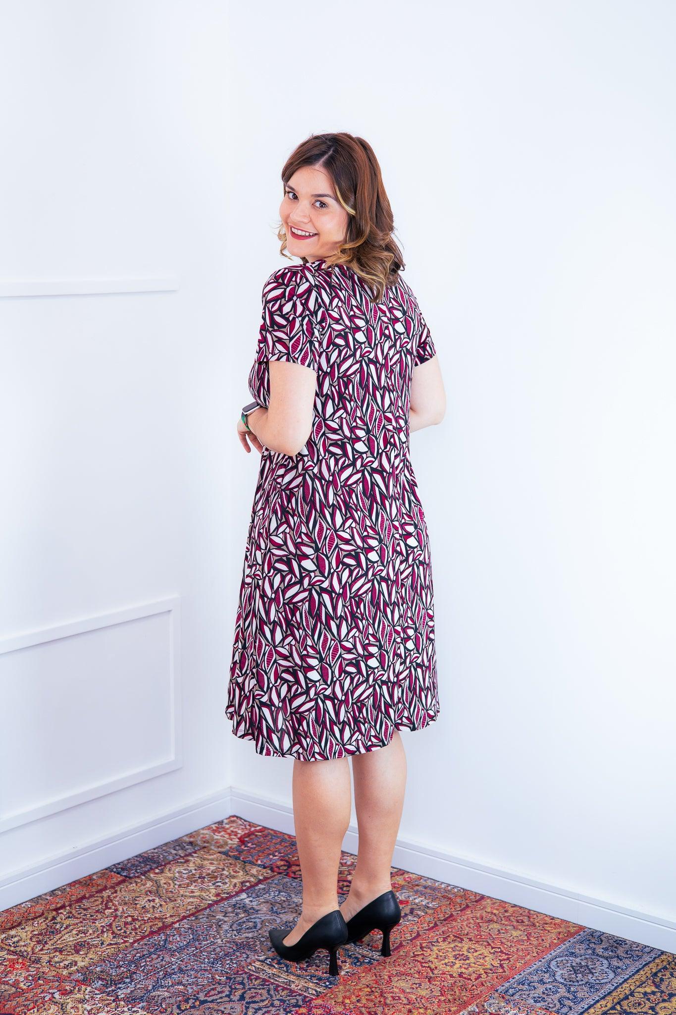 Vestido Sara - Malha Confort Midi com Manga - Bazar Online