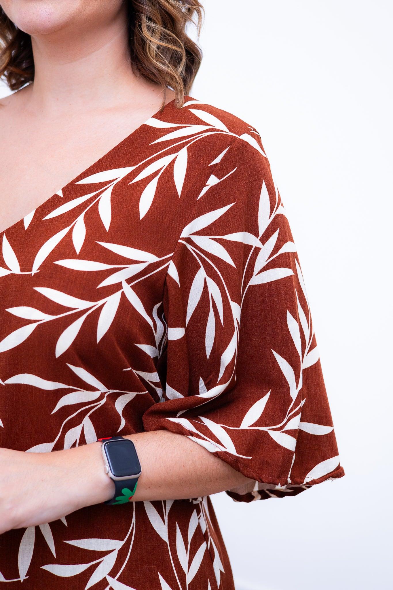 Vestido Sabrina - Decote V Manga Morcego em Viscolinho - Bazar Online