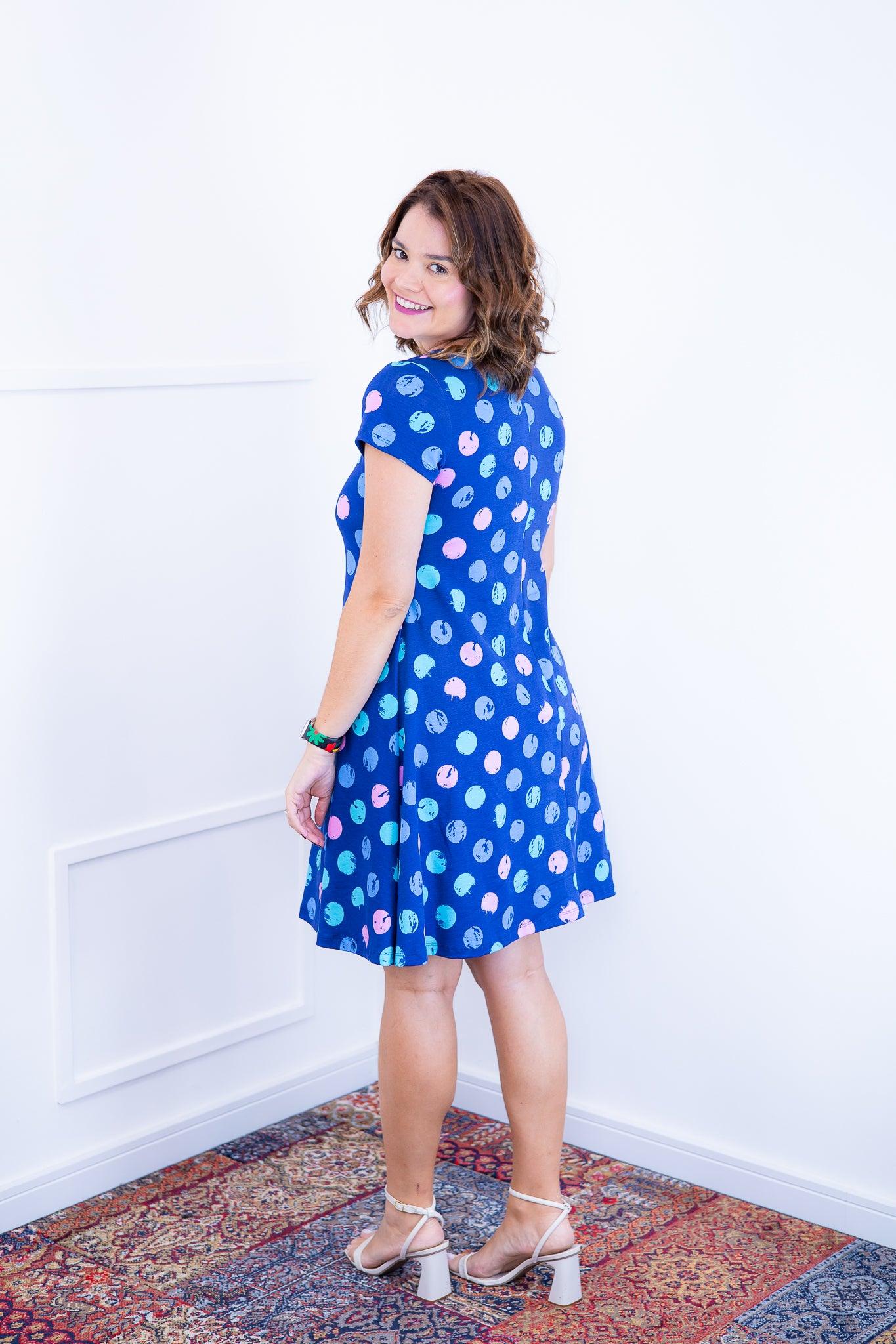 Vestido Melissa - Gola Redonda Acinturado em Viscolycra - Bazar Online