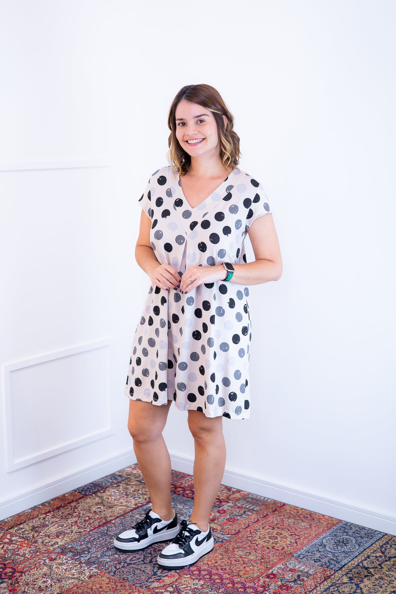 Vestido Laura - Evasê Decote V em Viscolycra - Bazar Online