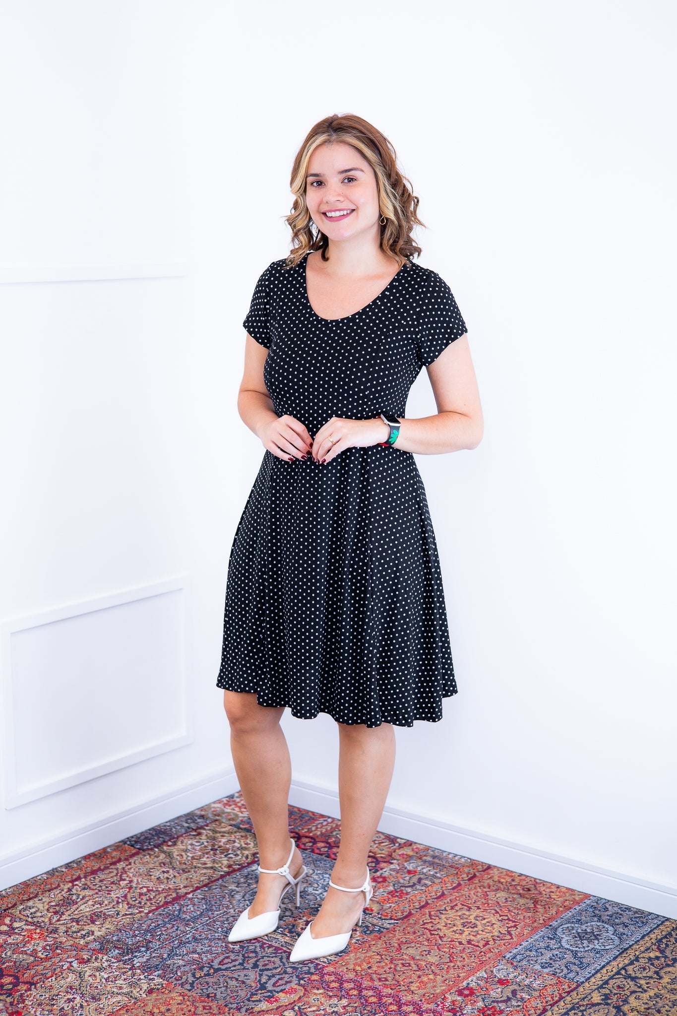 Vestido Melissa - Gola Redonda Acinturado em Viscolycra - Bazar Online