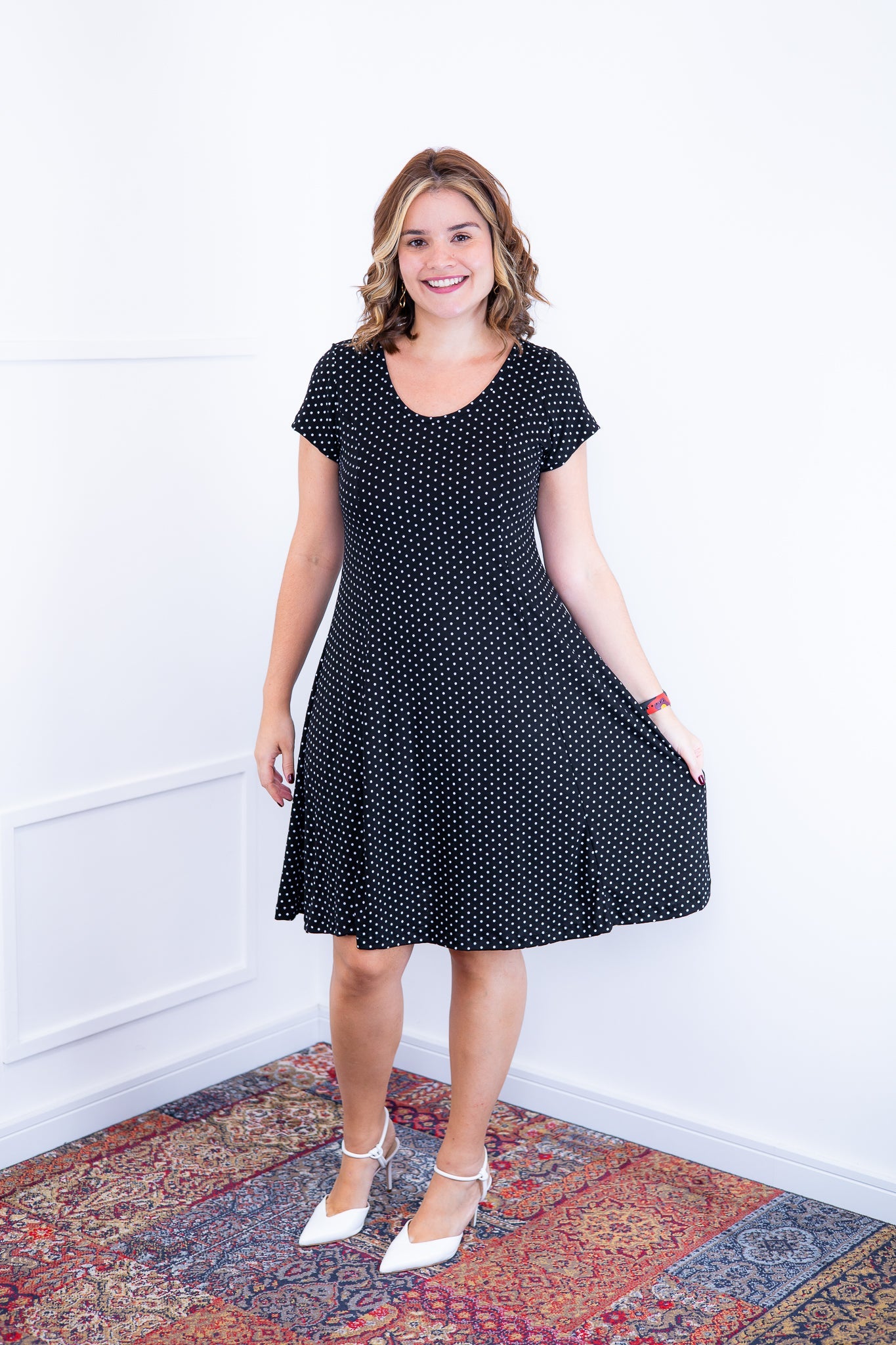 Vestido Melissa - Gola Redonda Acinturado em Viscolycra - Bazar Online