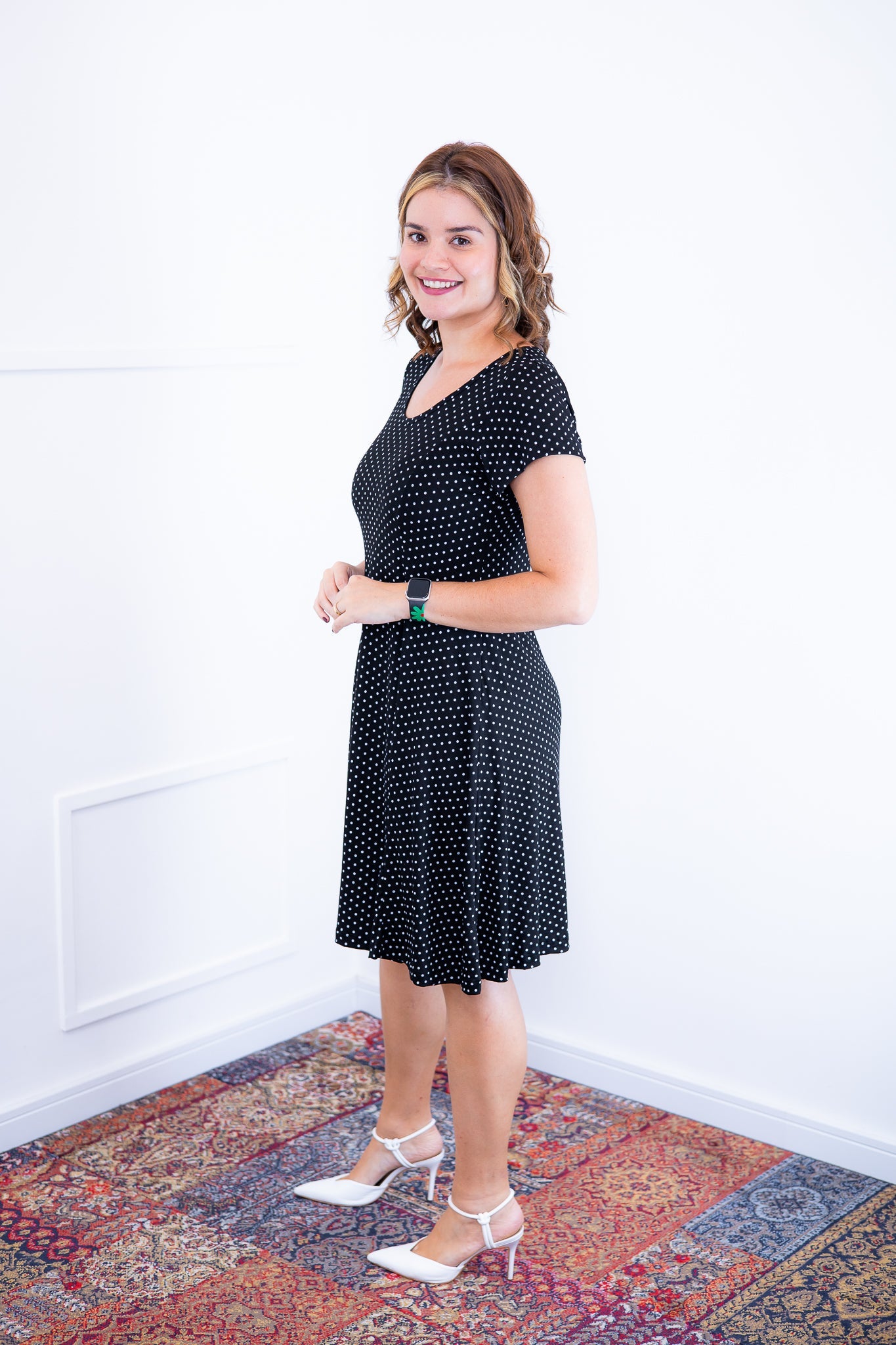 Vestido Melissa - Gola Redonda Acinturado em Viscolycra - Bazar Online