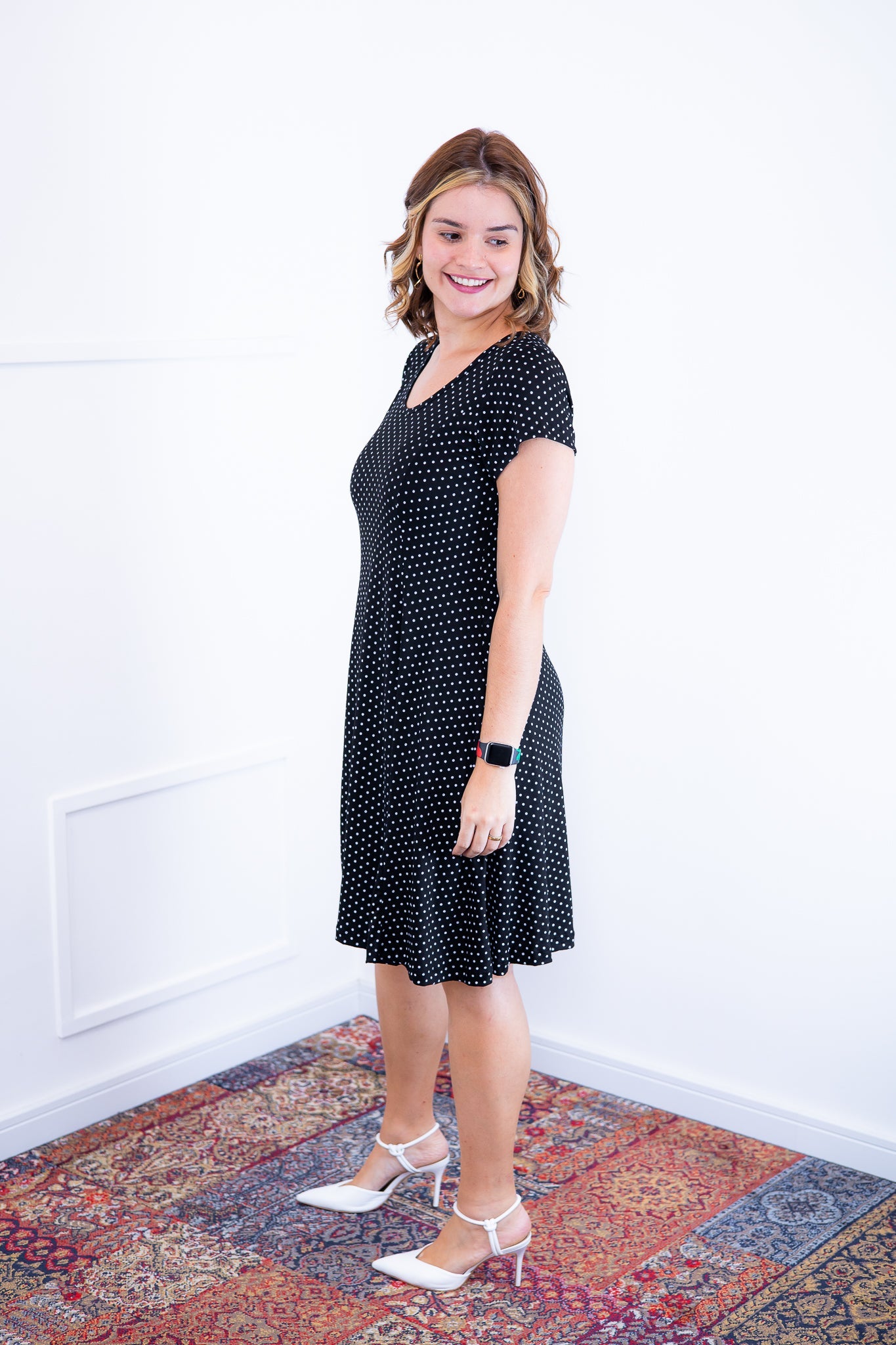 Vestido Melissa - Gola Redonda Acinturado em Viscolycra - Bazar Online