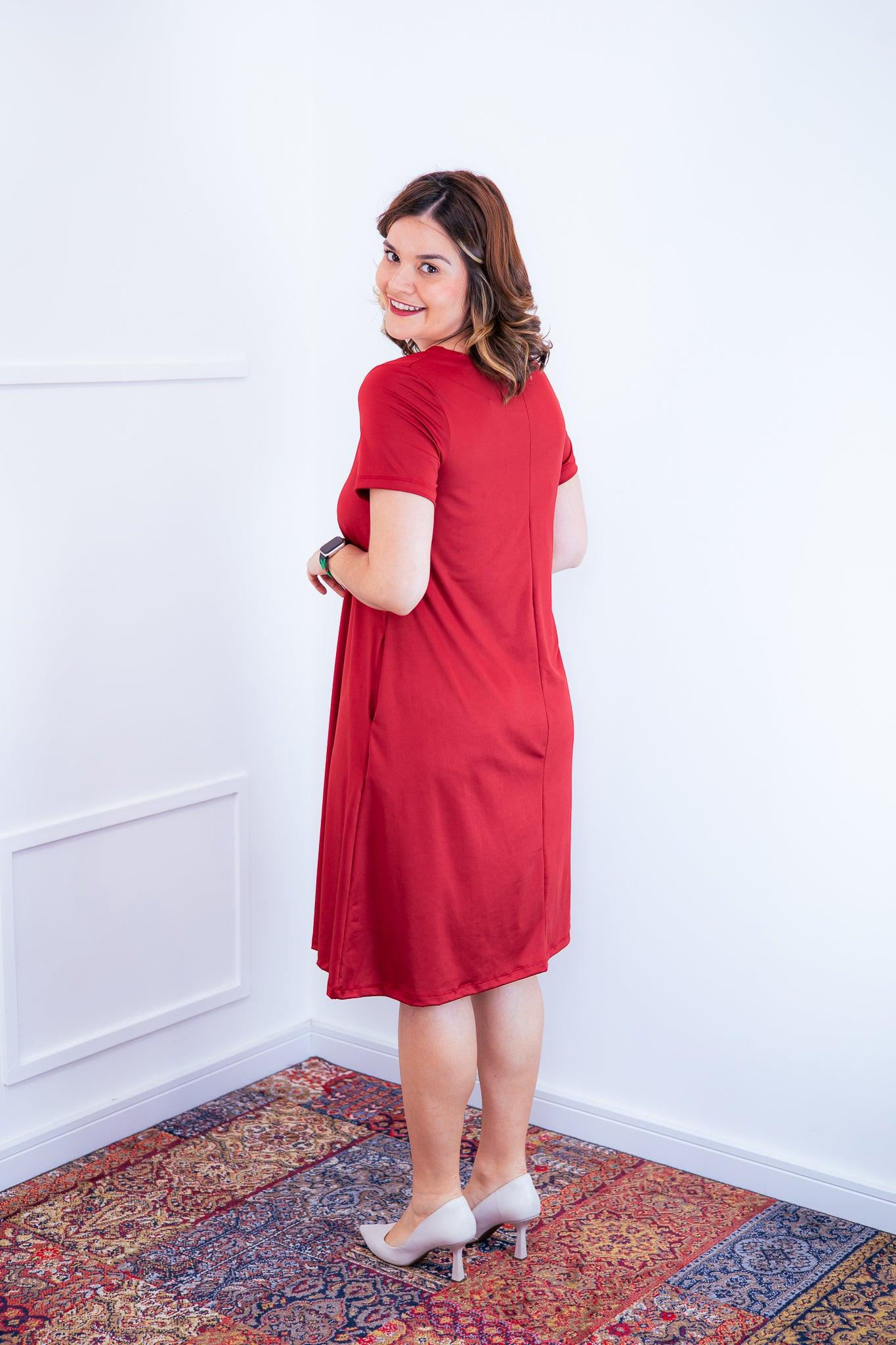 Vestido Sara - Malha Confort Midi com Manga - Bazar Online