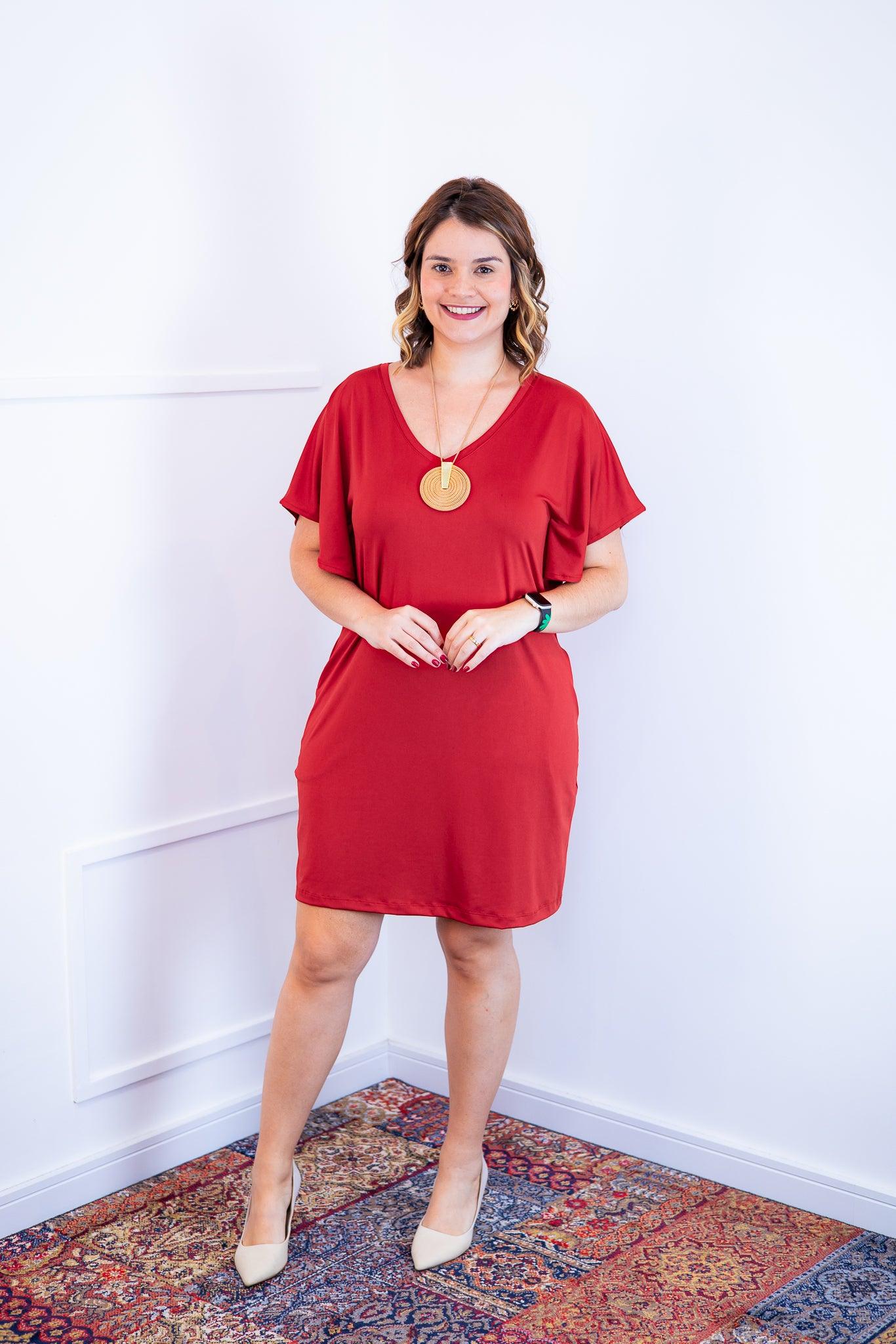 Vestido Helena - Malha Confort Manga Morcego - Bazar Online