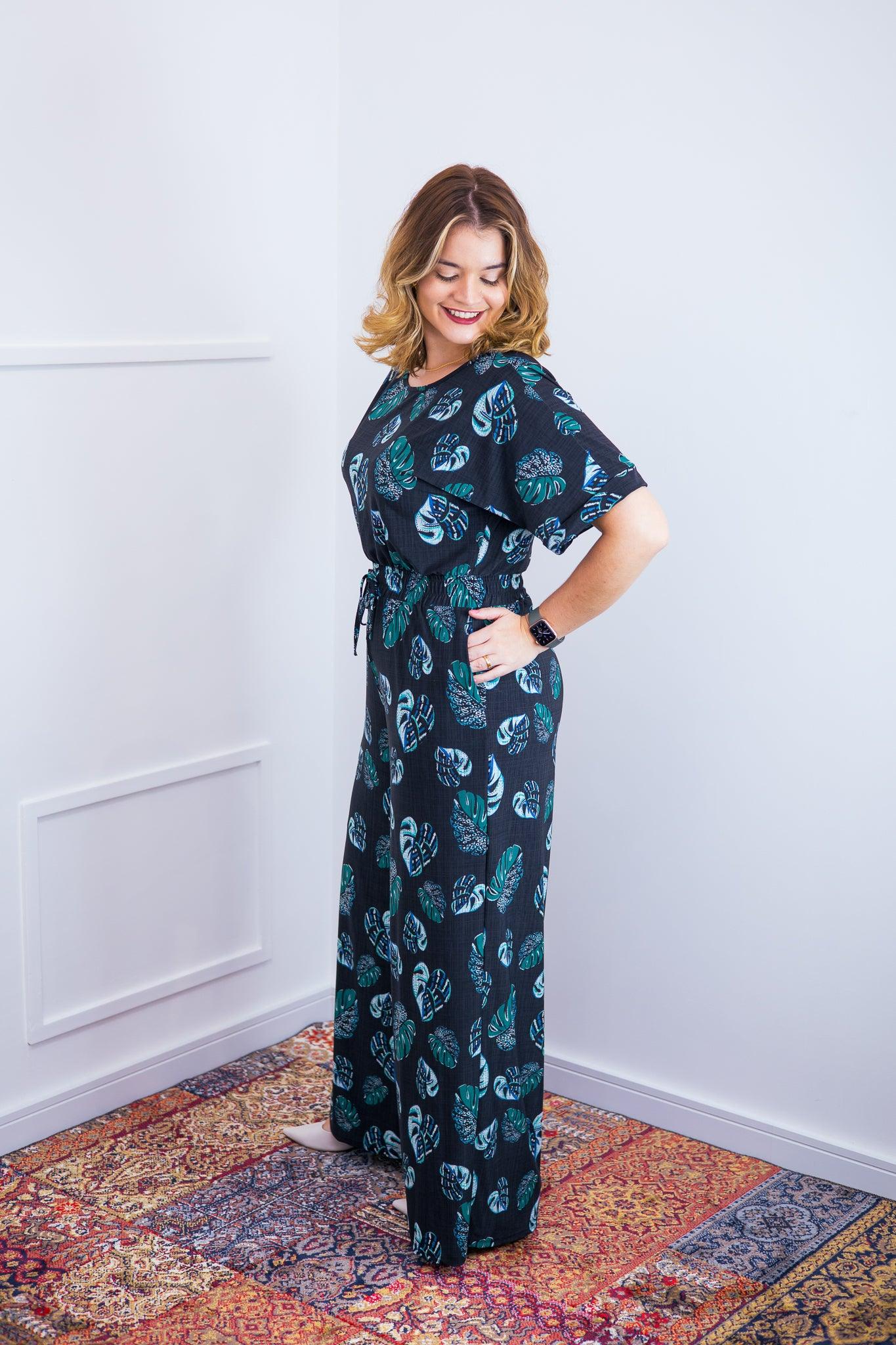 Macacão Isadora - Manga Japonesa com Calça Pantalona - Bazar Online