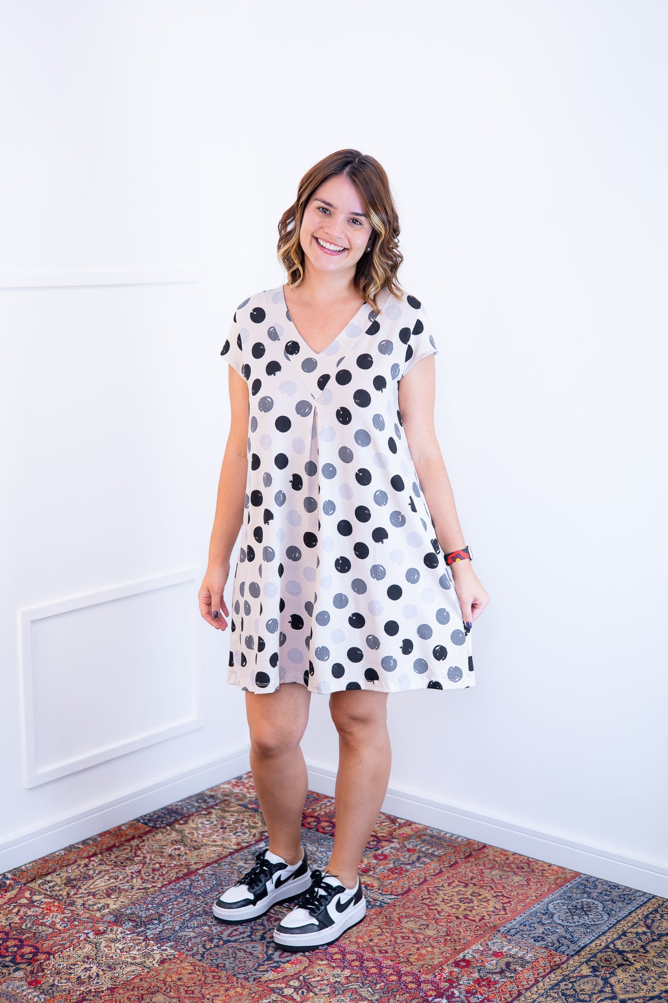 Vestido Laura - Evasê Decote V em Viscolycra - Bazar Online