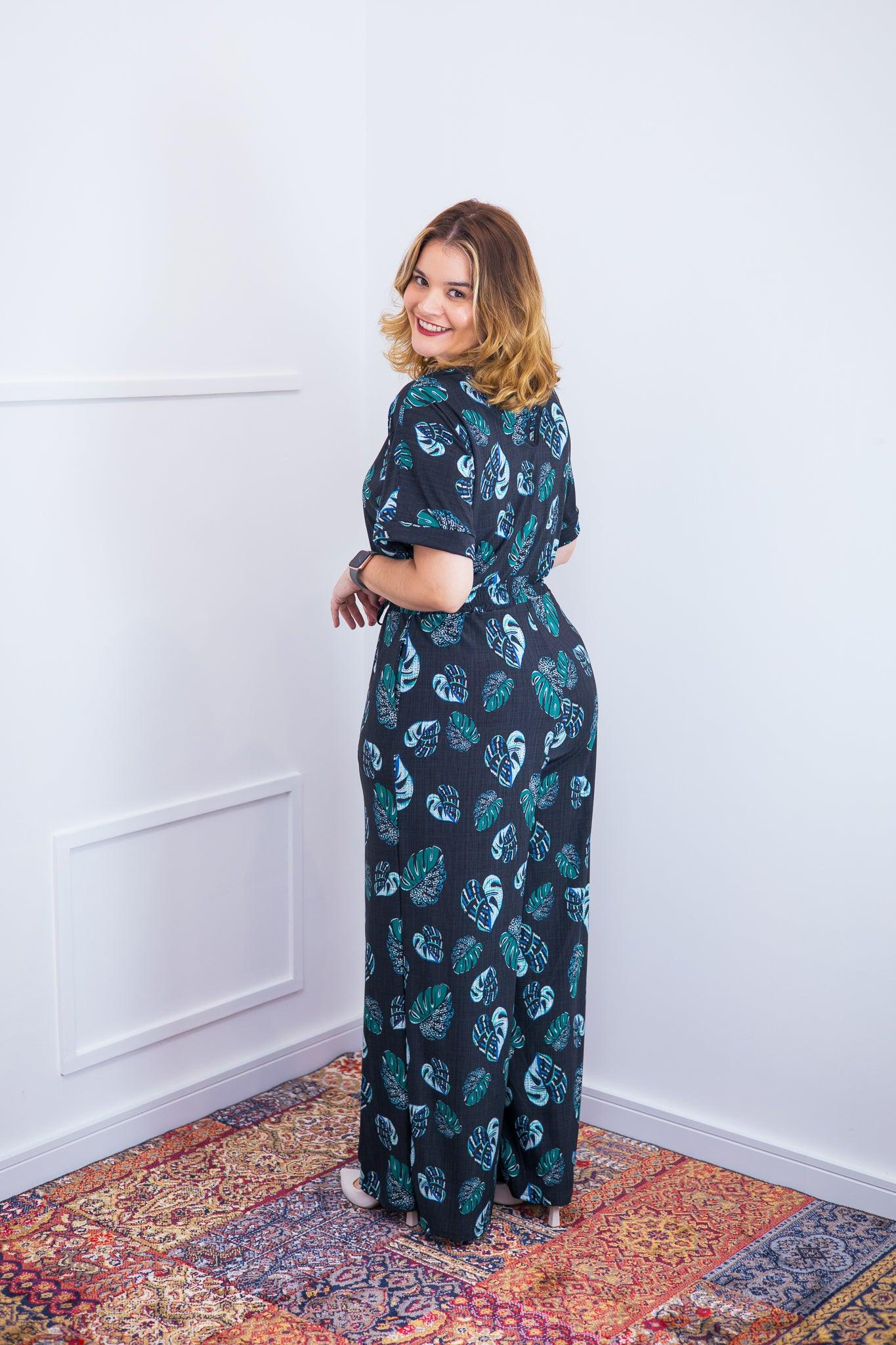 Macacão Isadora - Manga Japonesa com Calça Pantalona - Bazar Online