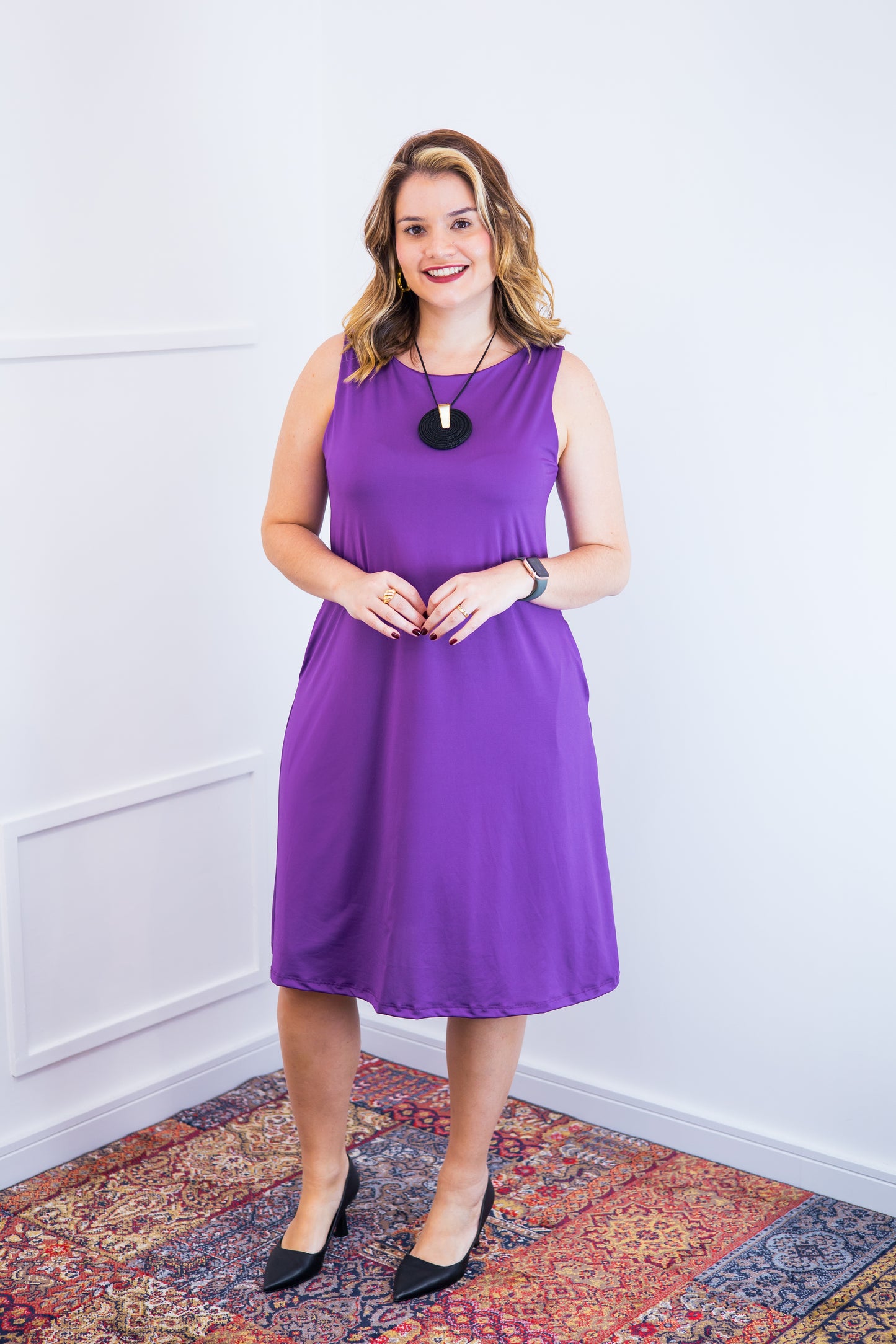 Vestido Sofia - Malha Confort Regata Midi - Bazar Online